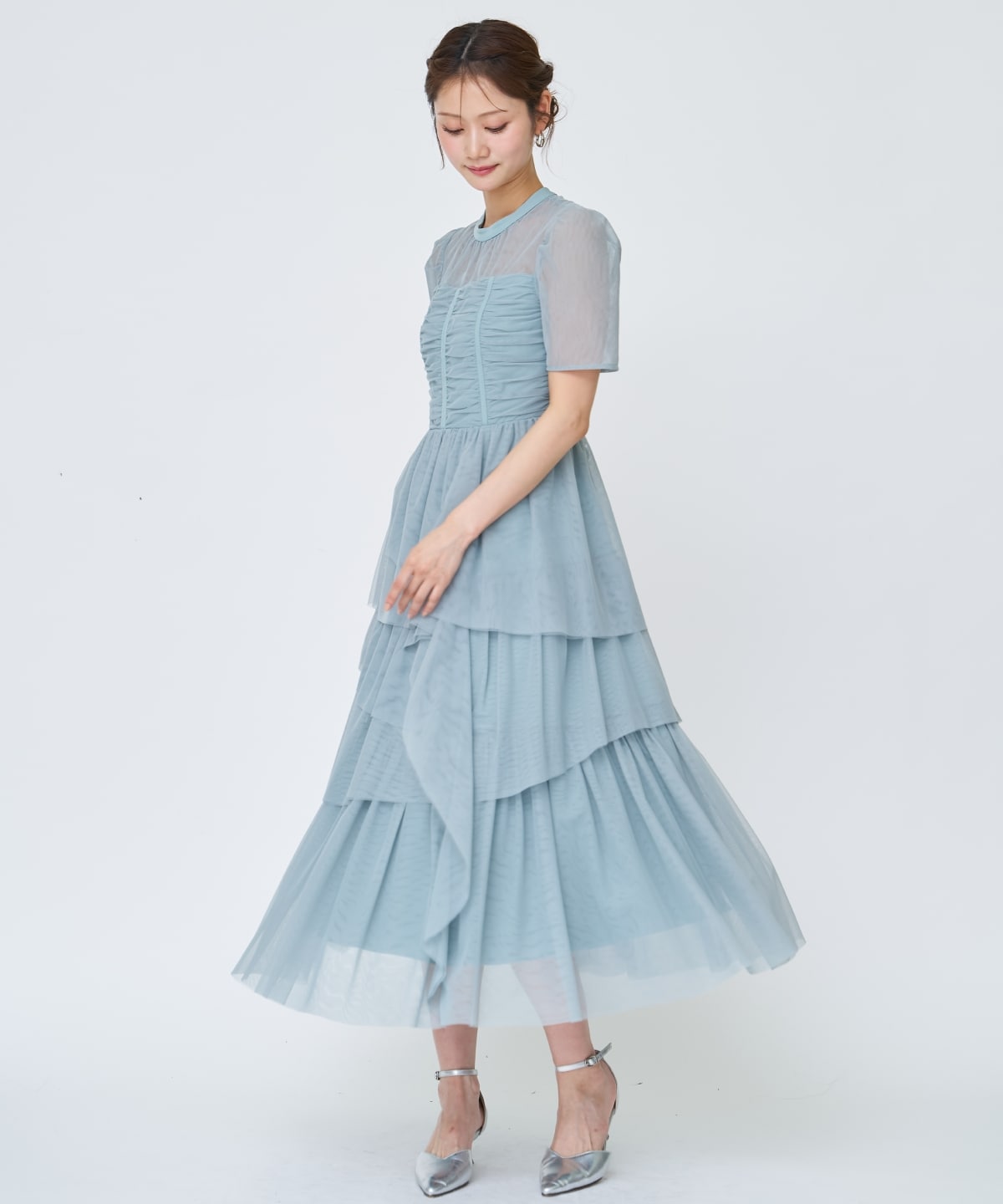 チュールギャザードレス