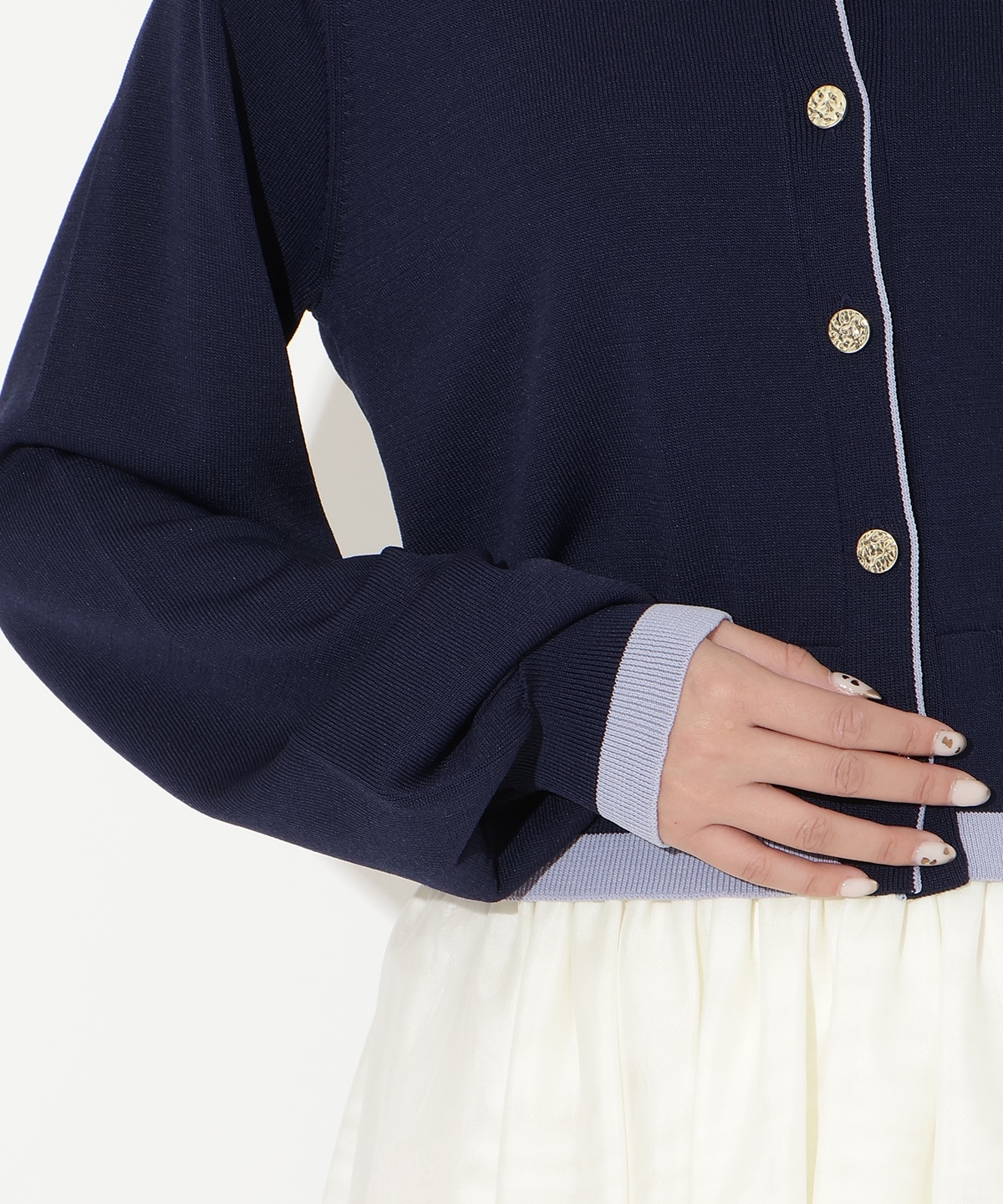 【先行予約受付中】配色レイヤードライクニットカーディガン