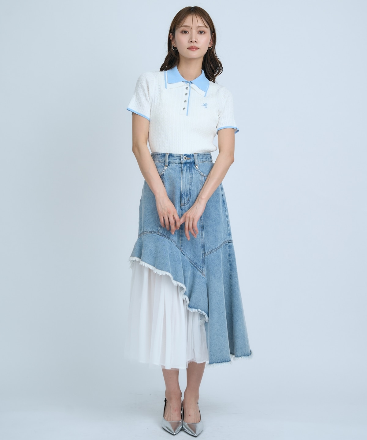 【先行予約受付中】ダブルカラーケーブルポロニット