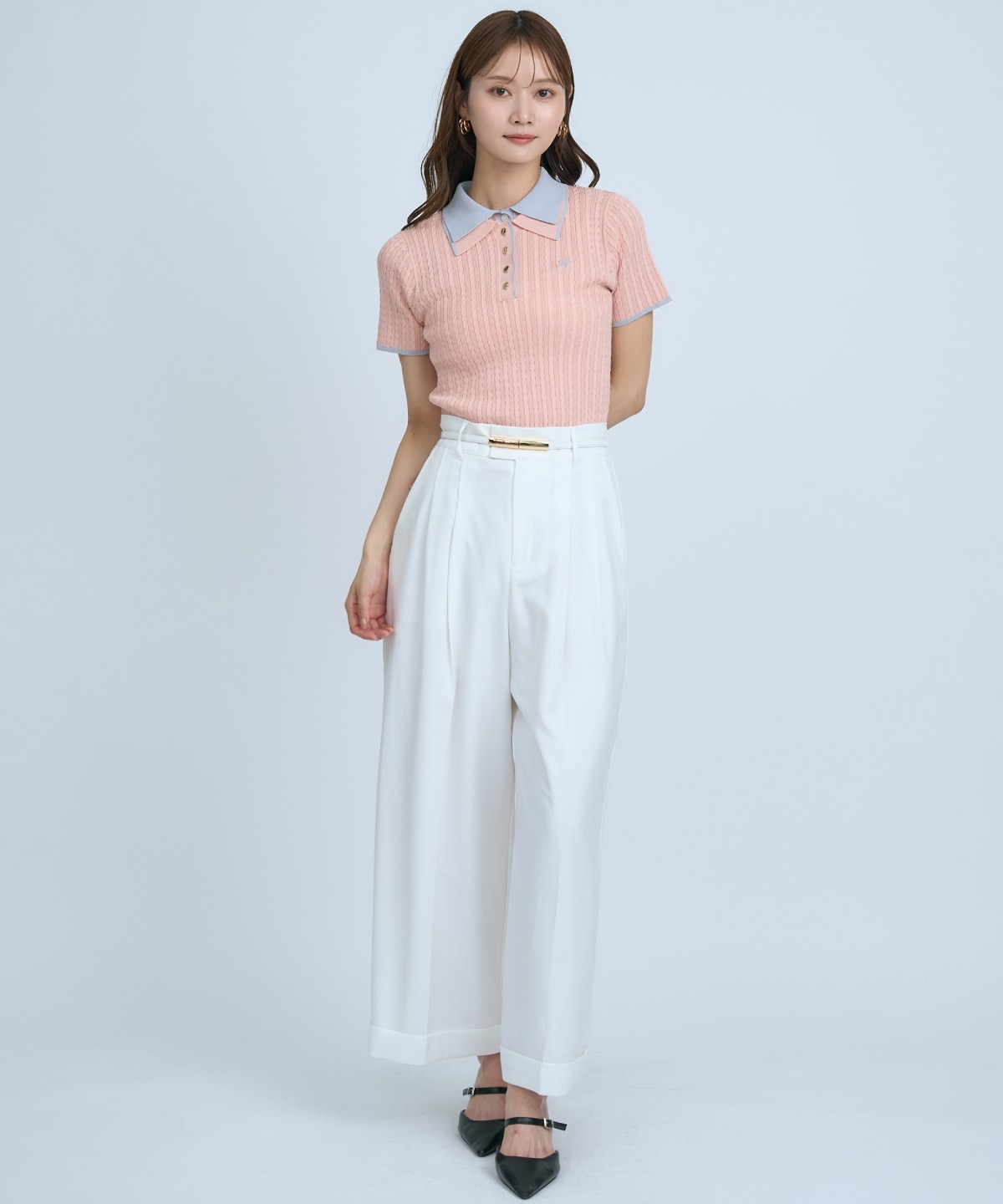 【先行予約受付中】ダブルカラーケーブルポロニット