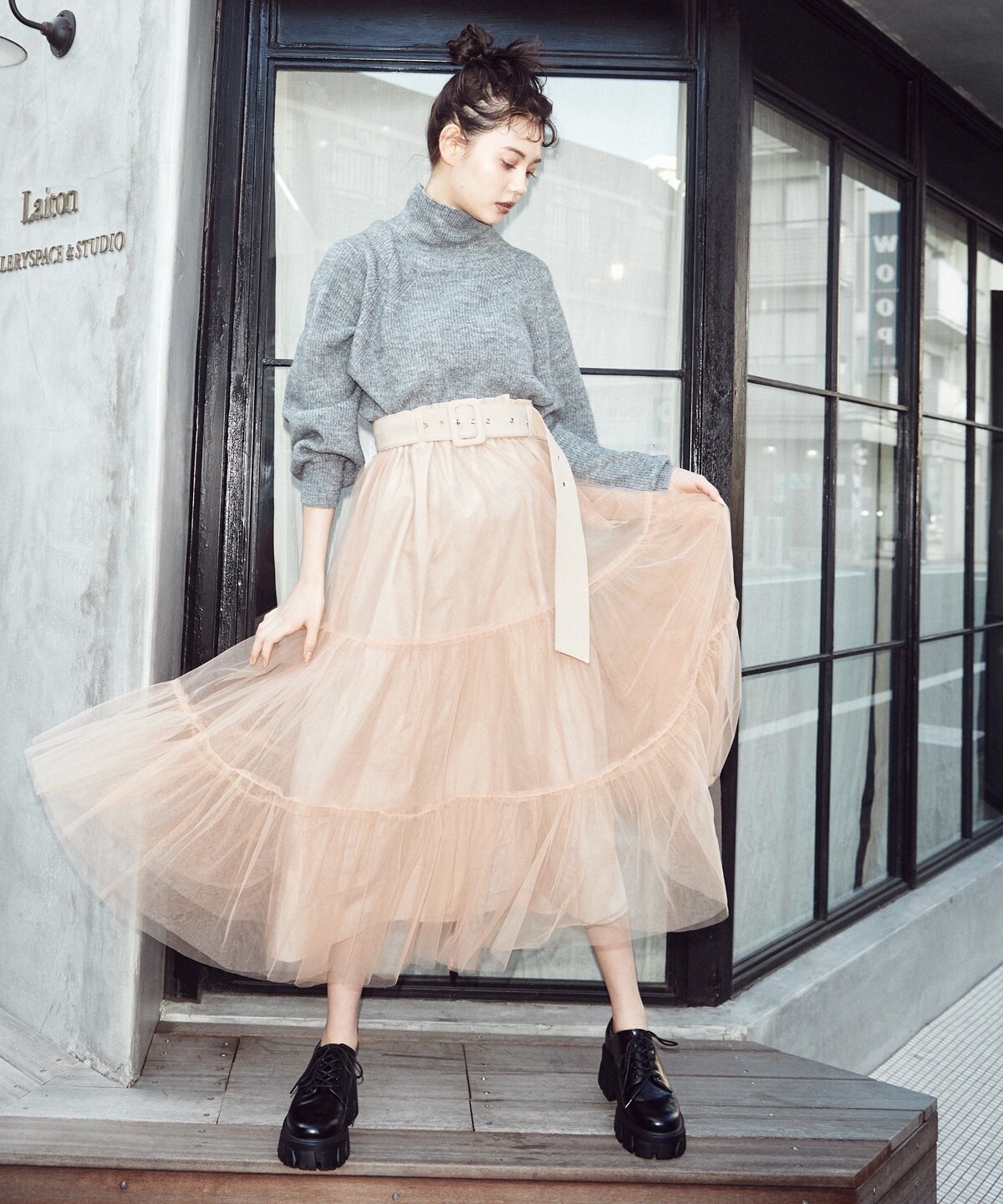 取扱い店舗一覧 ベルト付きチュールボリュームティアードスカート S ベージュ Redyazel 公式オンラインショップ バーンデストローズ