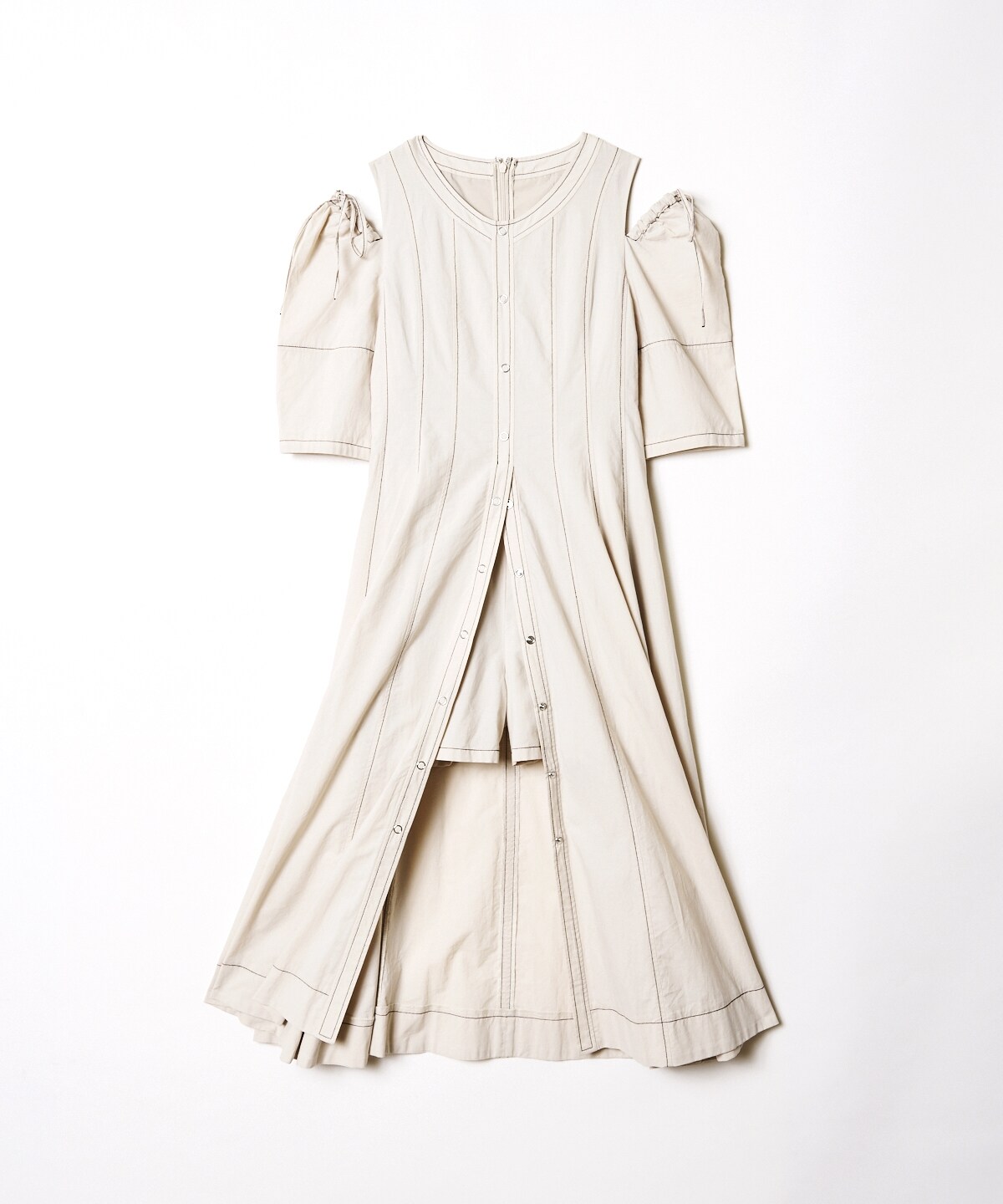 オープンショルダー配色ステッチレイヤードワンピース S ベージュ Redyazel 公式オンラインショップ バーンデストローズ オープンショルダー配色ステッチレイヤードワンピース S ベージュ Redyazel 公式オンラインショップ バーンデストローズ