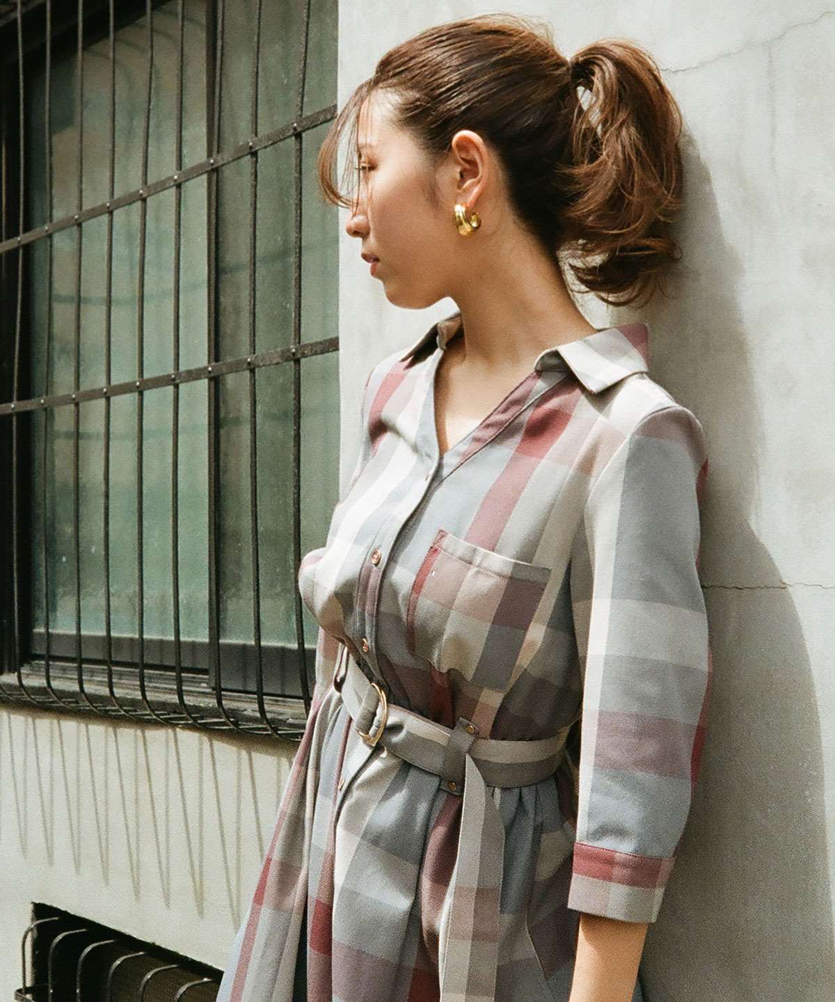 レトロチェックワンピース S ブルー Redyazel 公式オンラインショップ バーンデストローズ