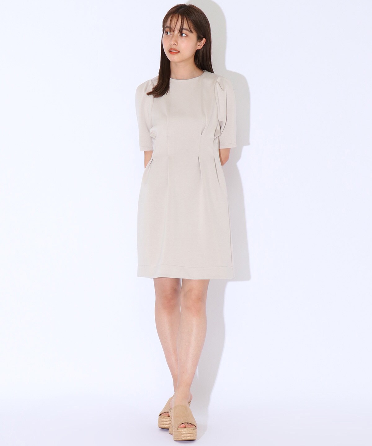 タックスリーブダンボールミニワンピース F ライトベージュ Redyazel 公式オンラインショップ バーンデストローズ