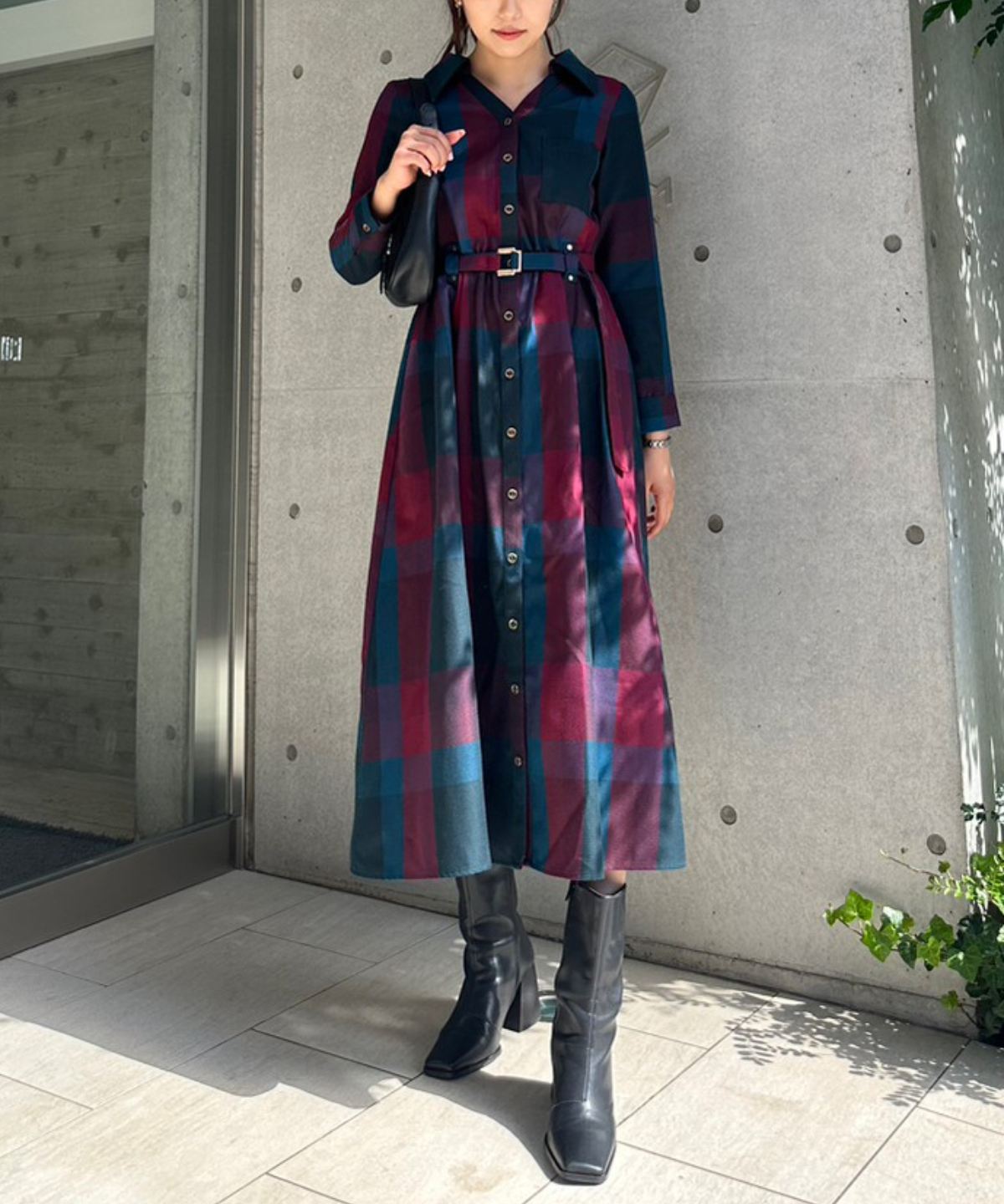 レトロチェックワンピース M グリーン Redyazel 公式オンラインショップ バーンデストローズ