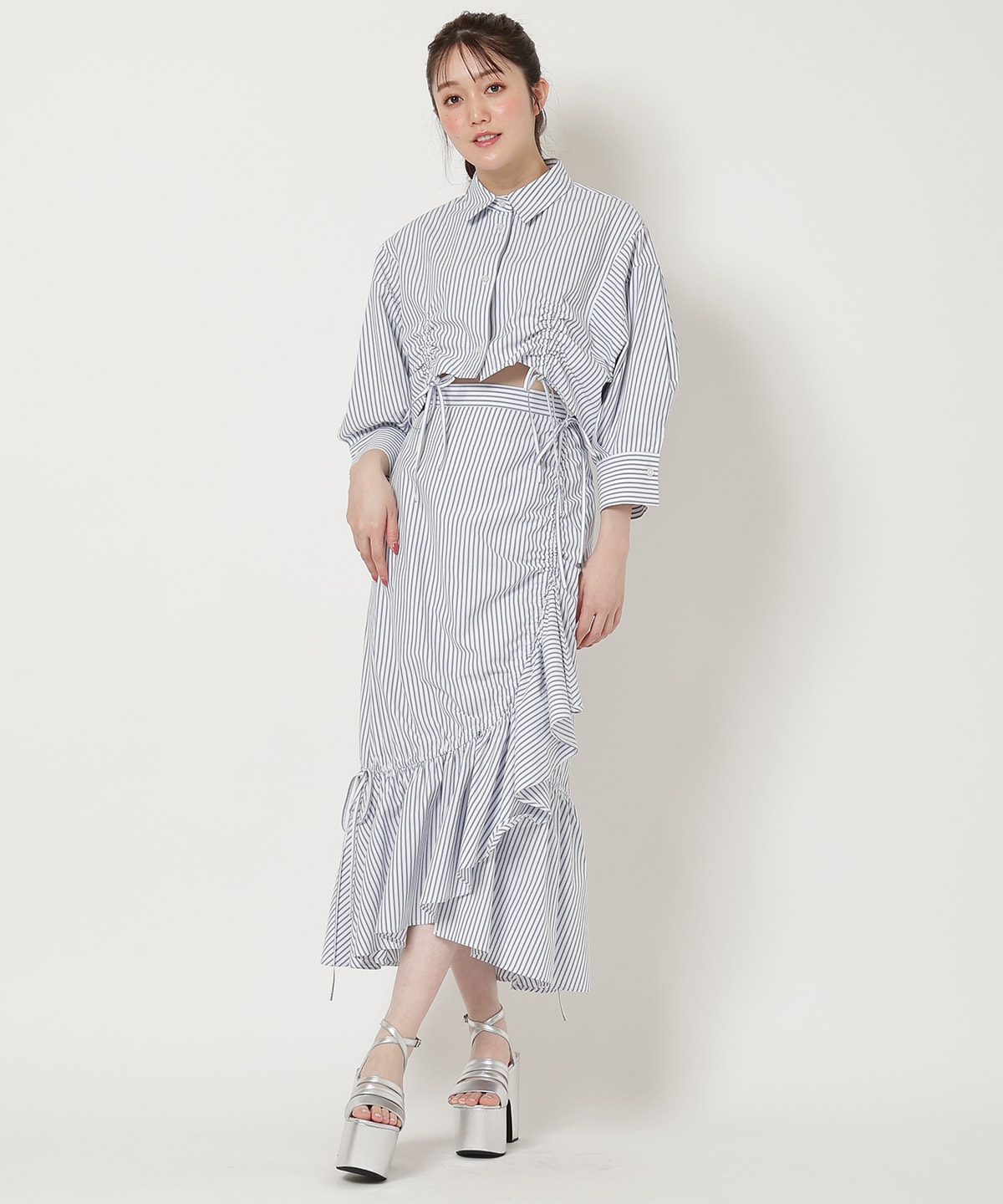 ストライプシャーリングスカート