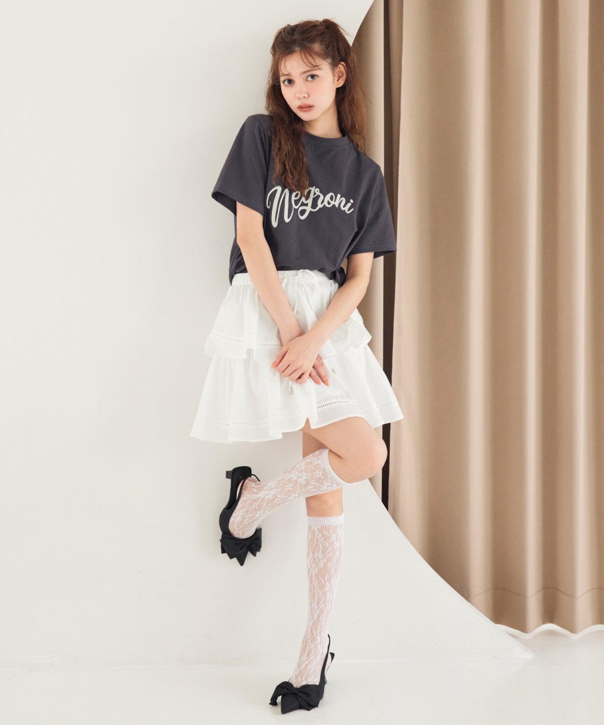 コットンフリルミニスカート