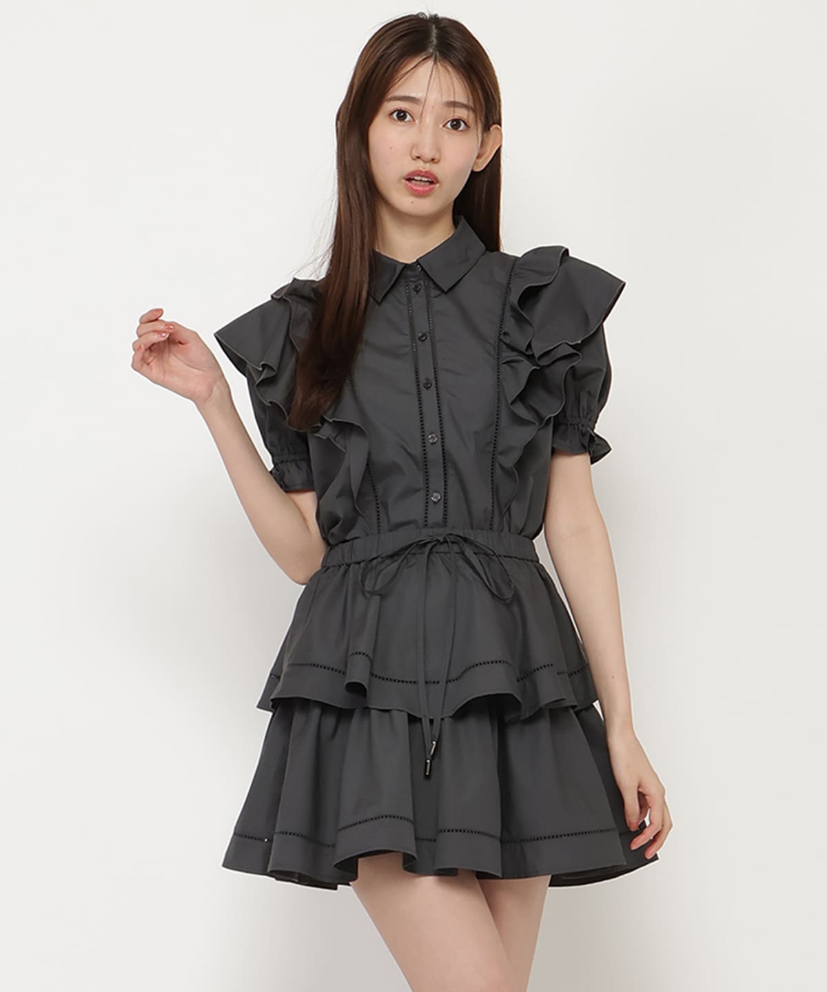 コットンフリルミニスカート