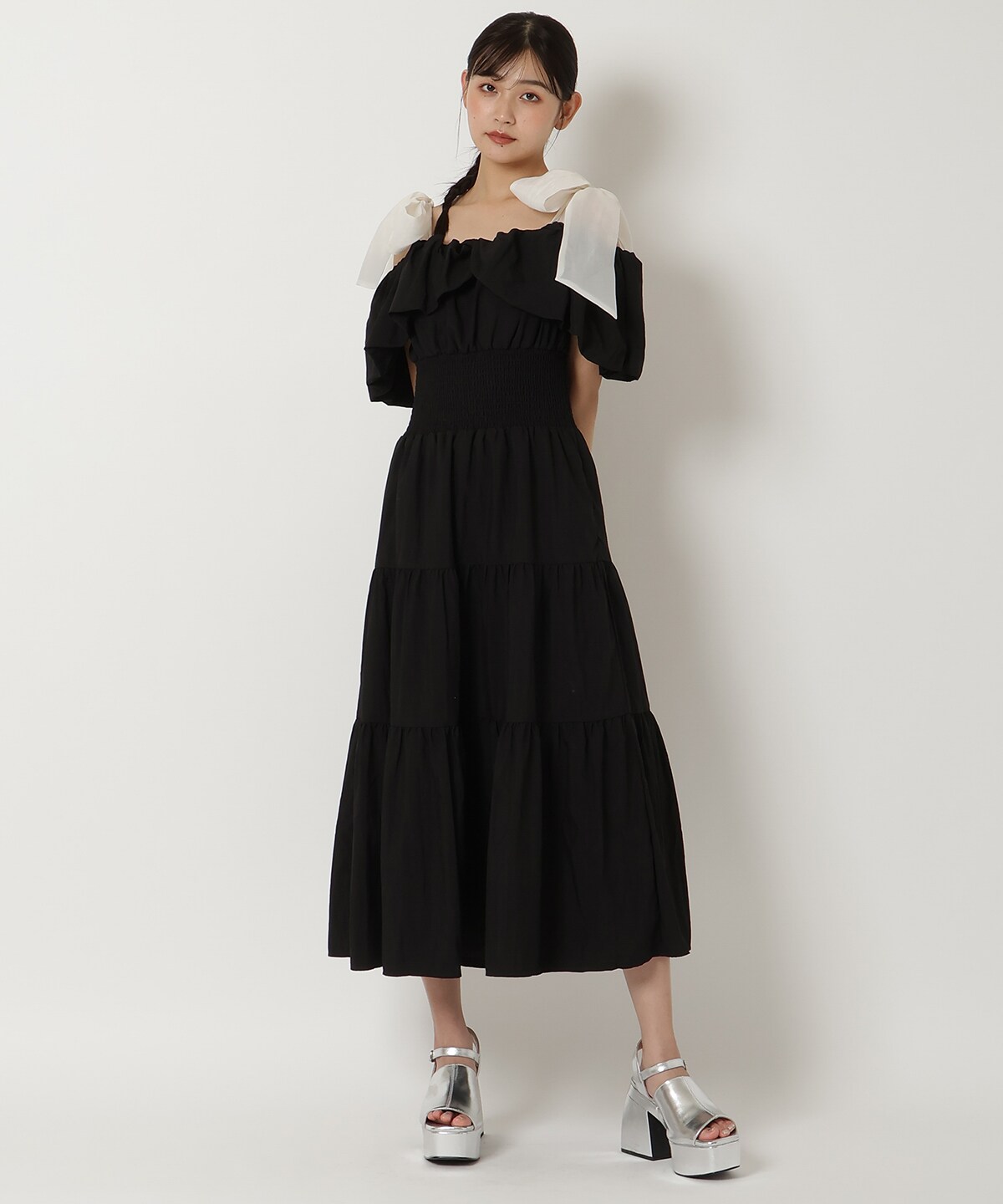 ショルダーリボンオフショルワンピース(S オフ): REDYAZEL｜公式 