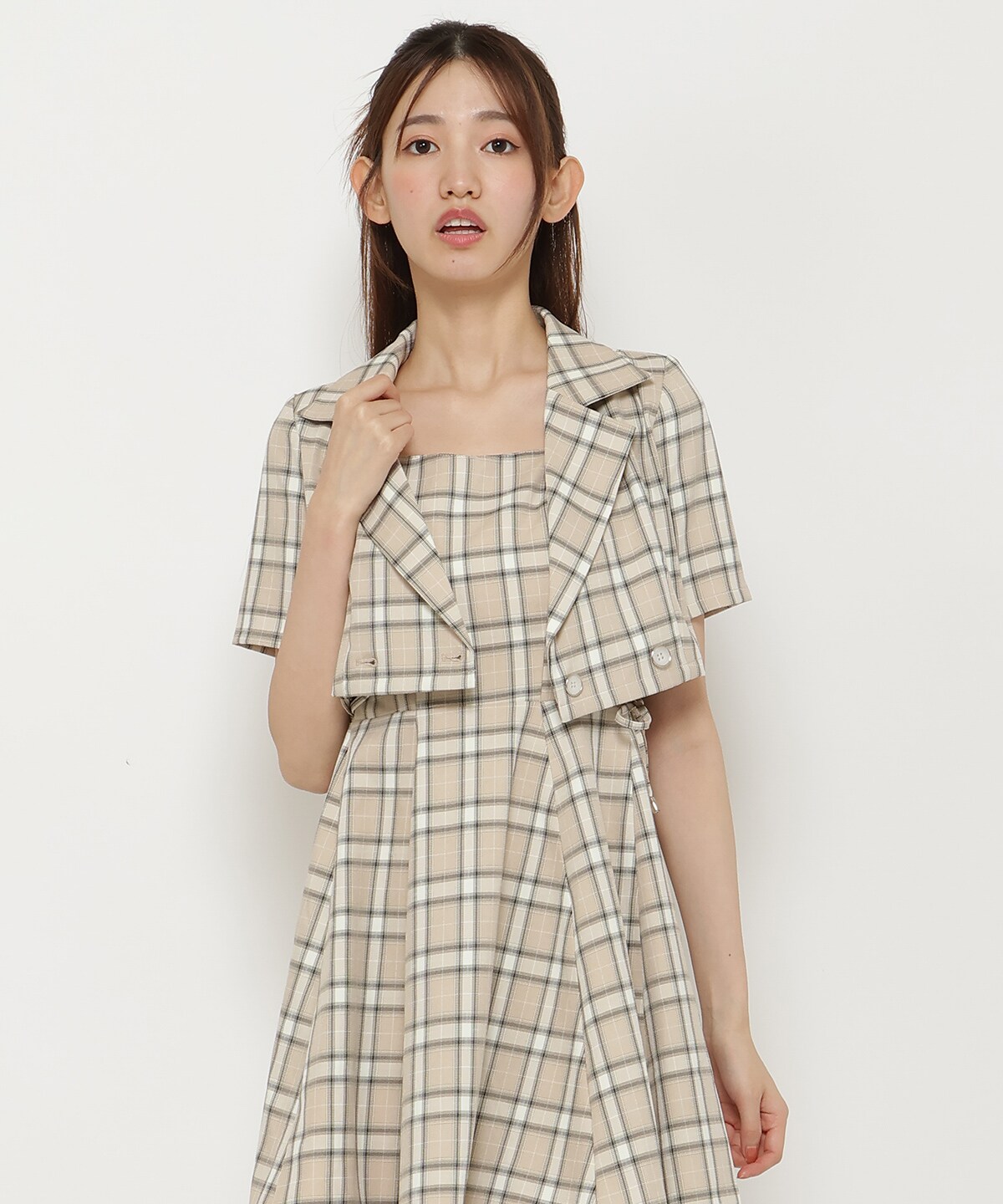 取扱い店舗一覧 【セットアップ着用可能】チェック柄半袖ダブル  