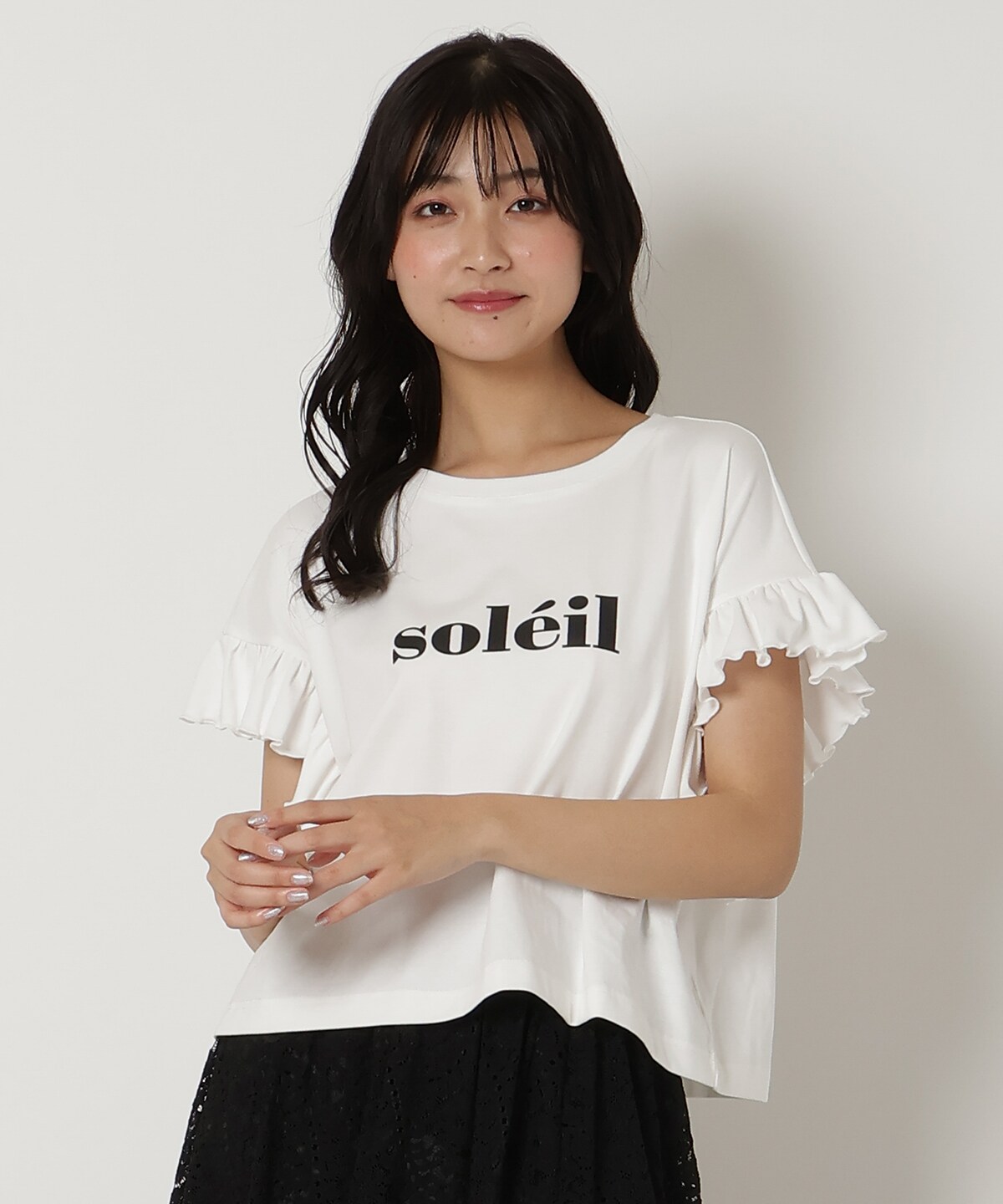 フリル袖Tシャツ