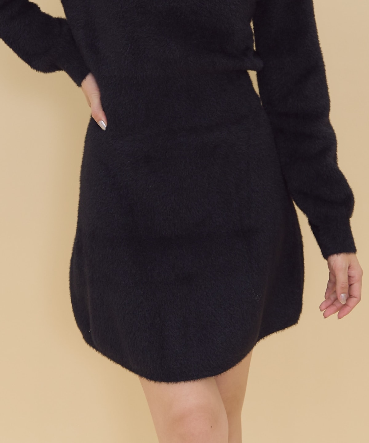 【セットアップ可能】シャギーニットミニスカート