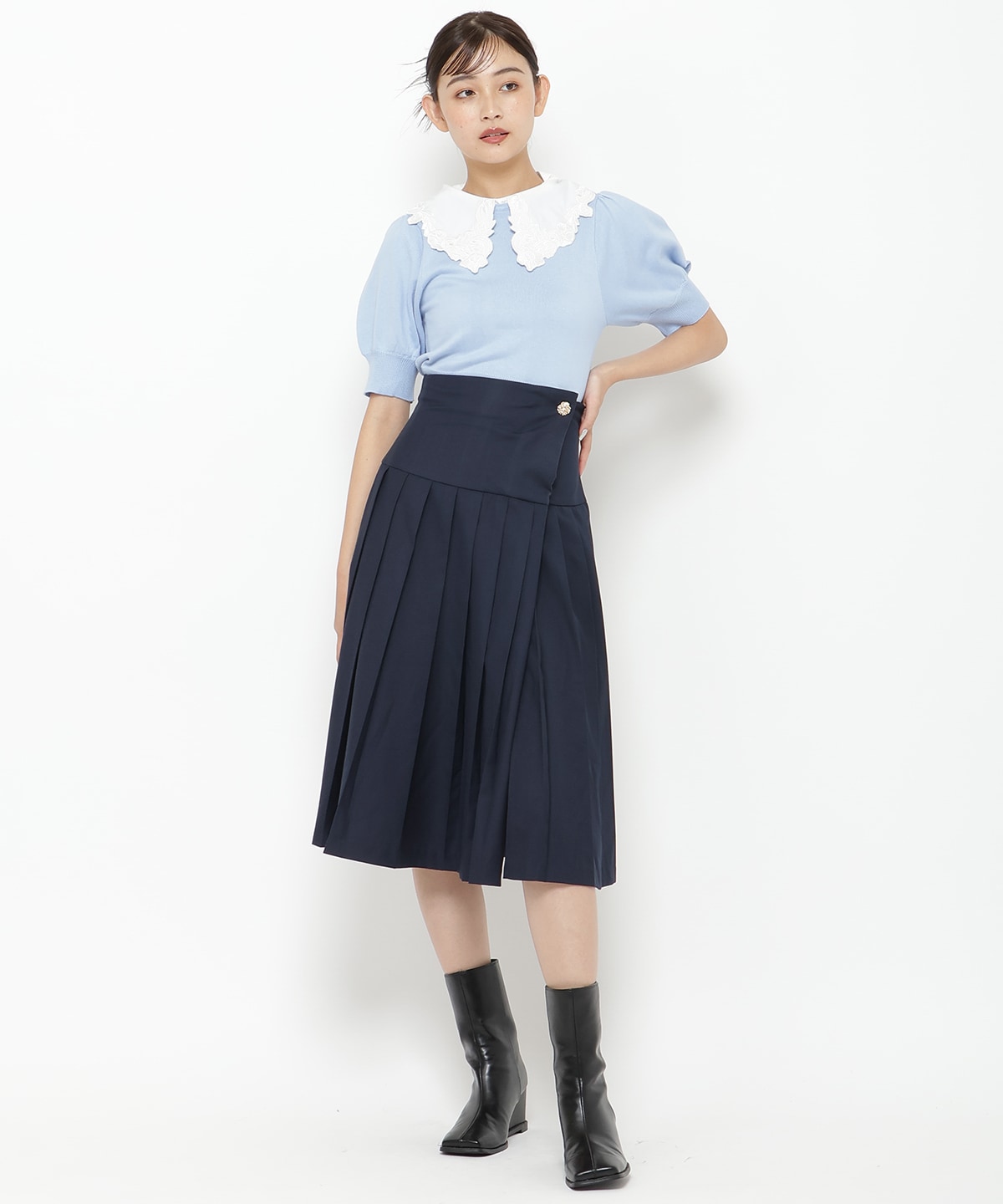 ロースイッチングプリーツスカート