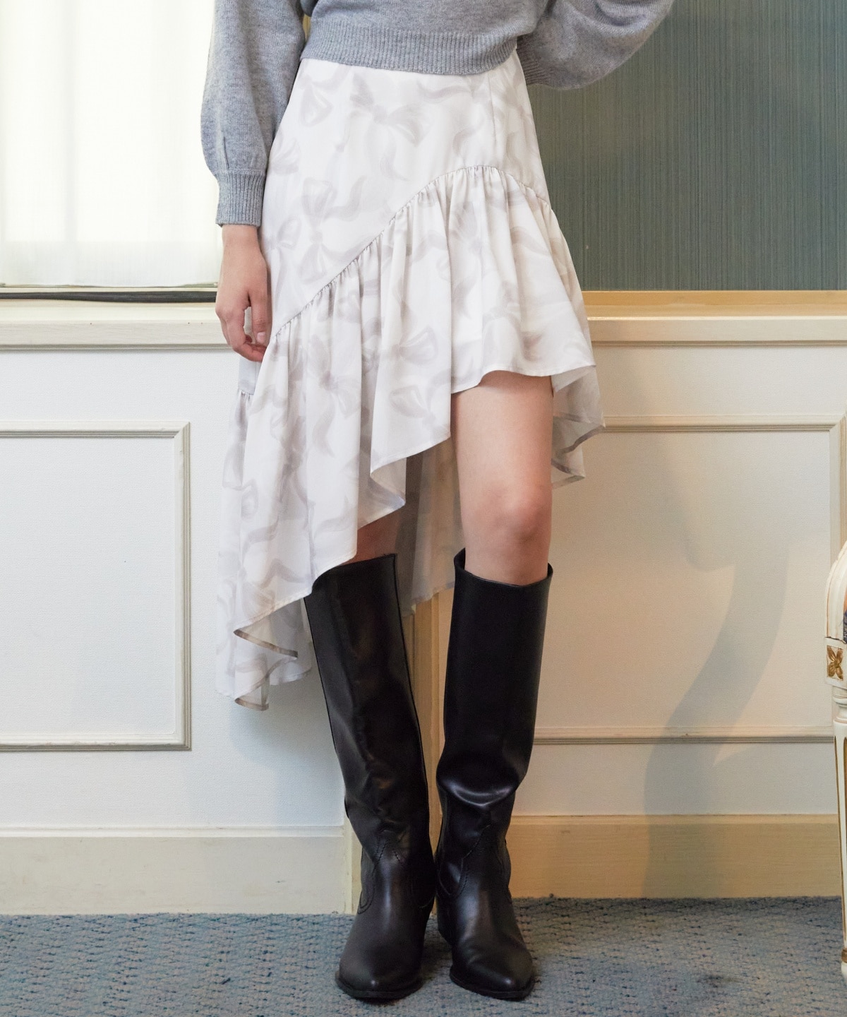 リボンプリントスカート