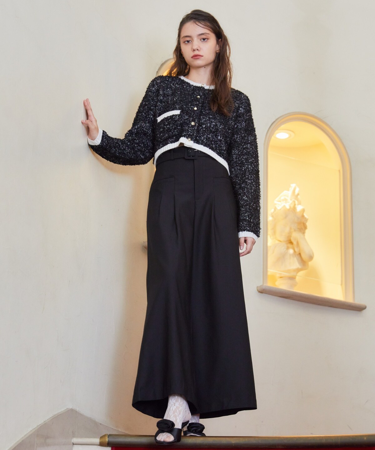 タックワイドパンツ