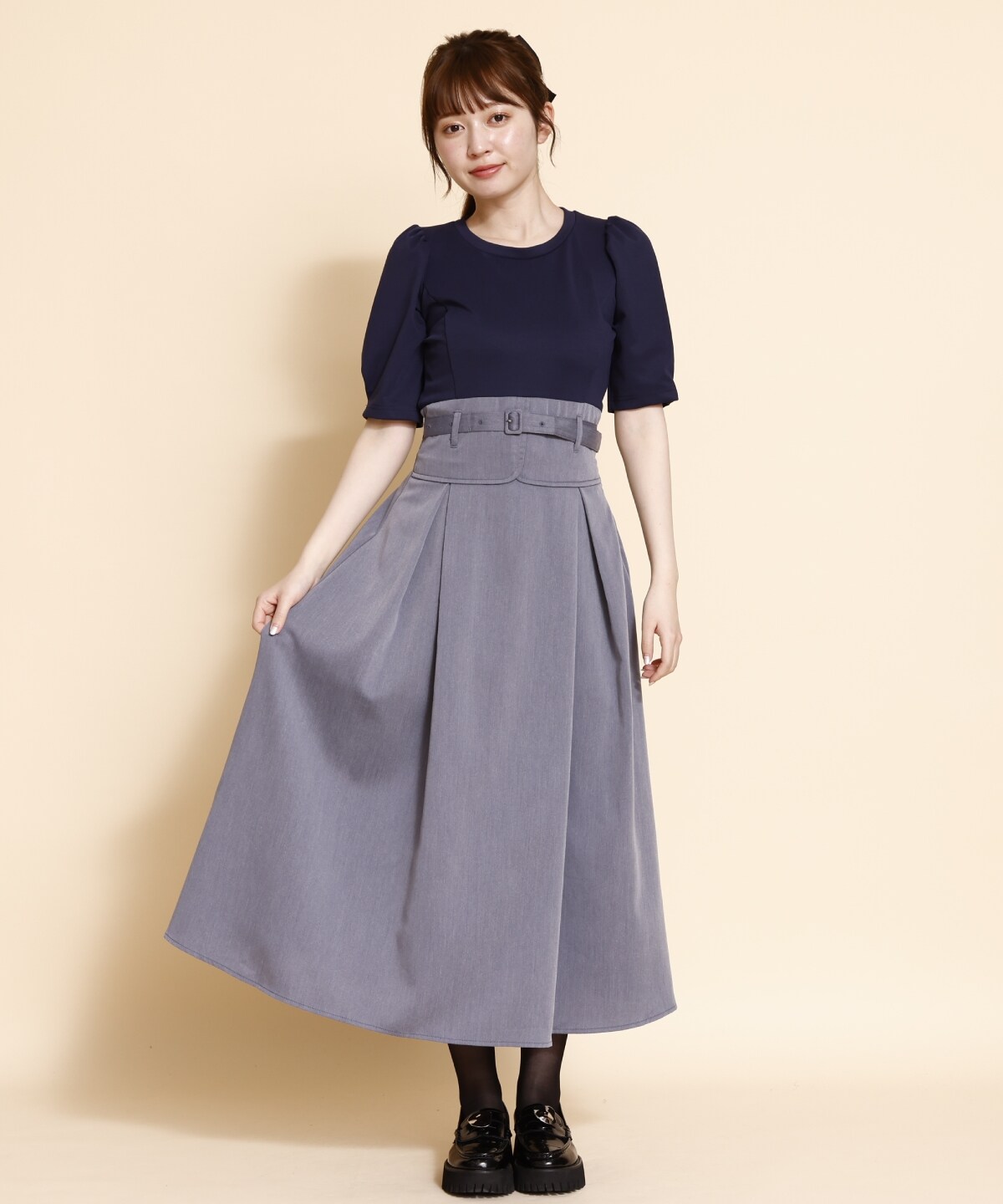 コルセットデザインドッキングワンピース