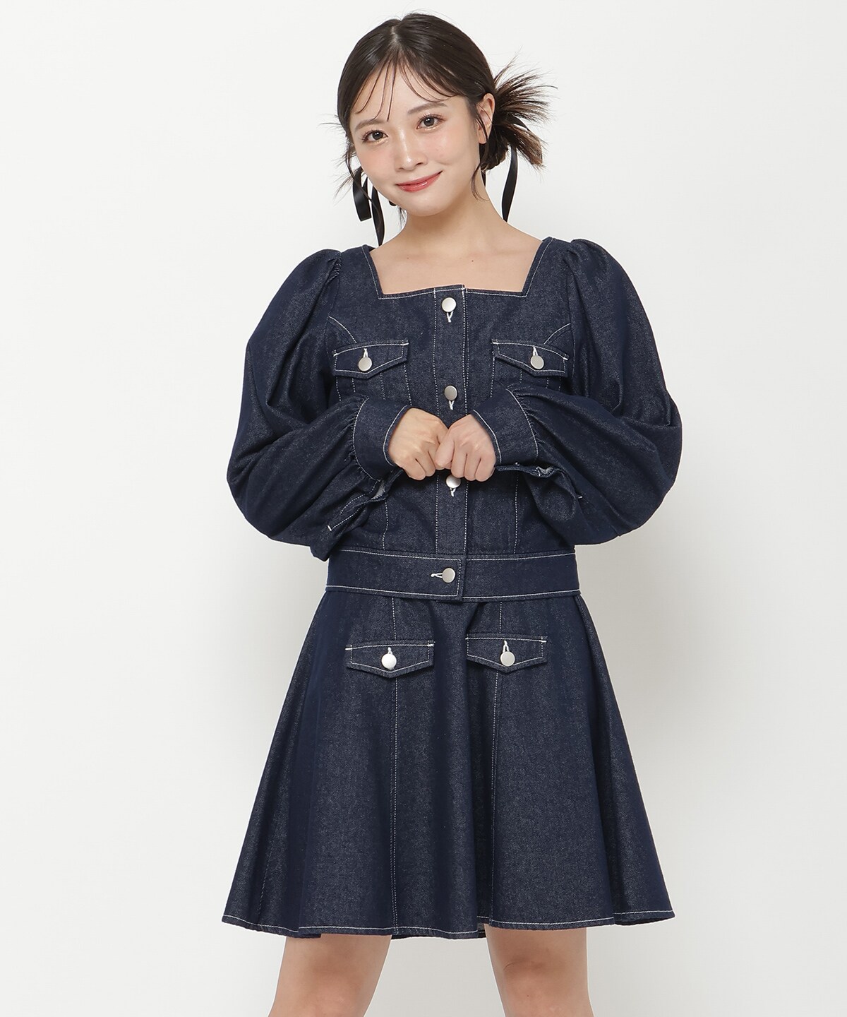 デニムジャケット＆ミニワンピセット