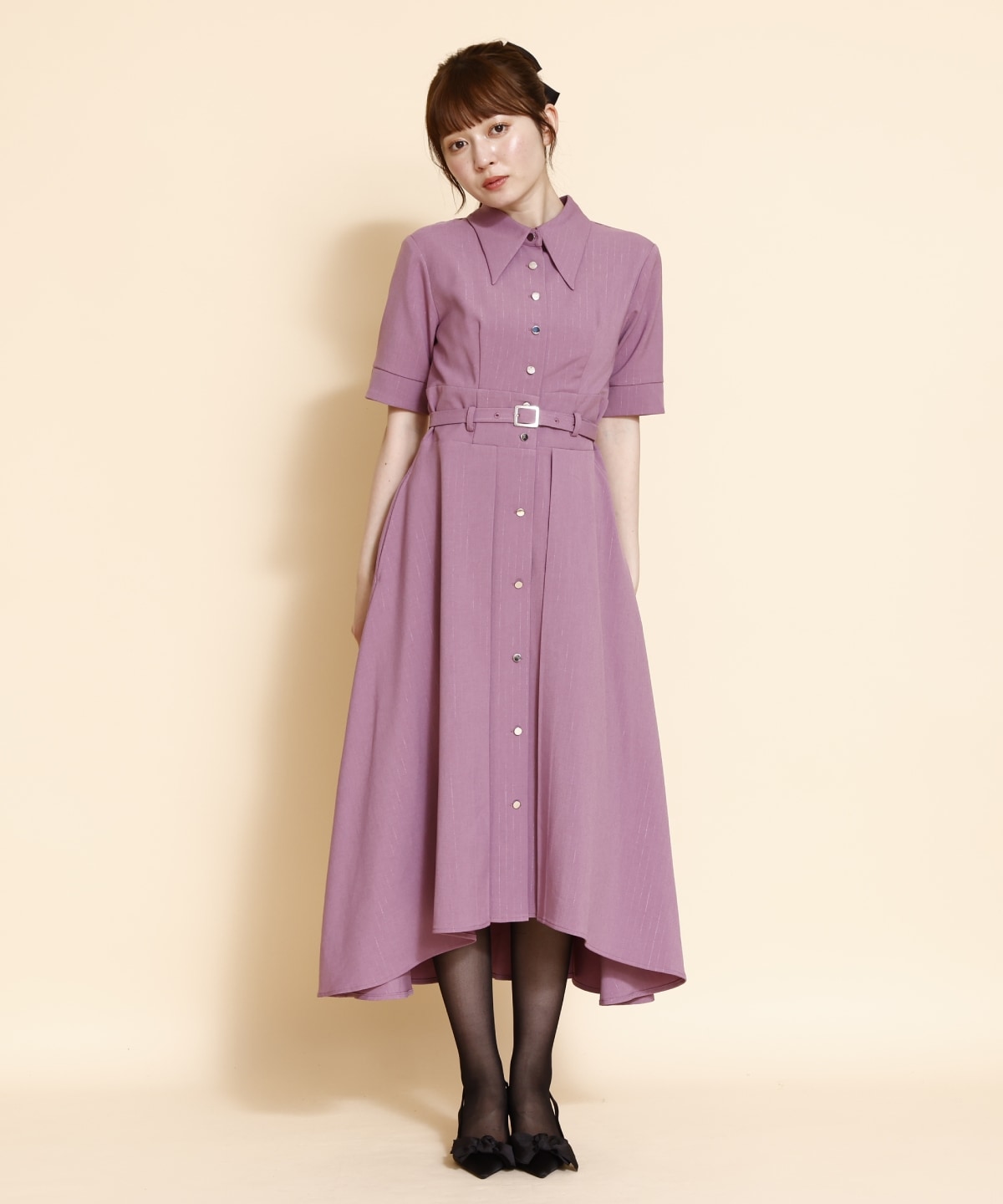 フレアシャツワンピース