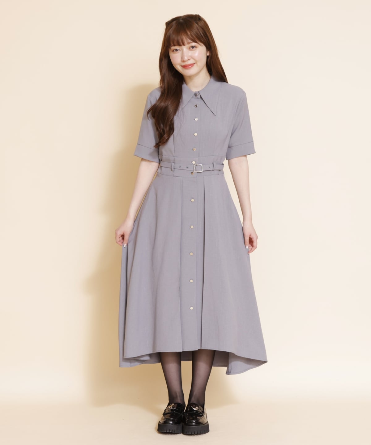 フレアシャツワンピース