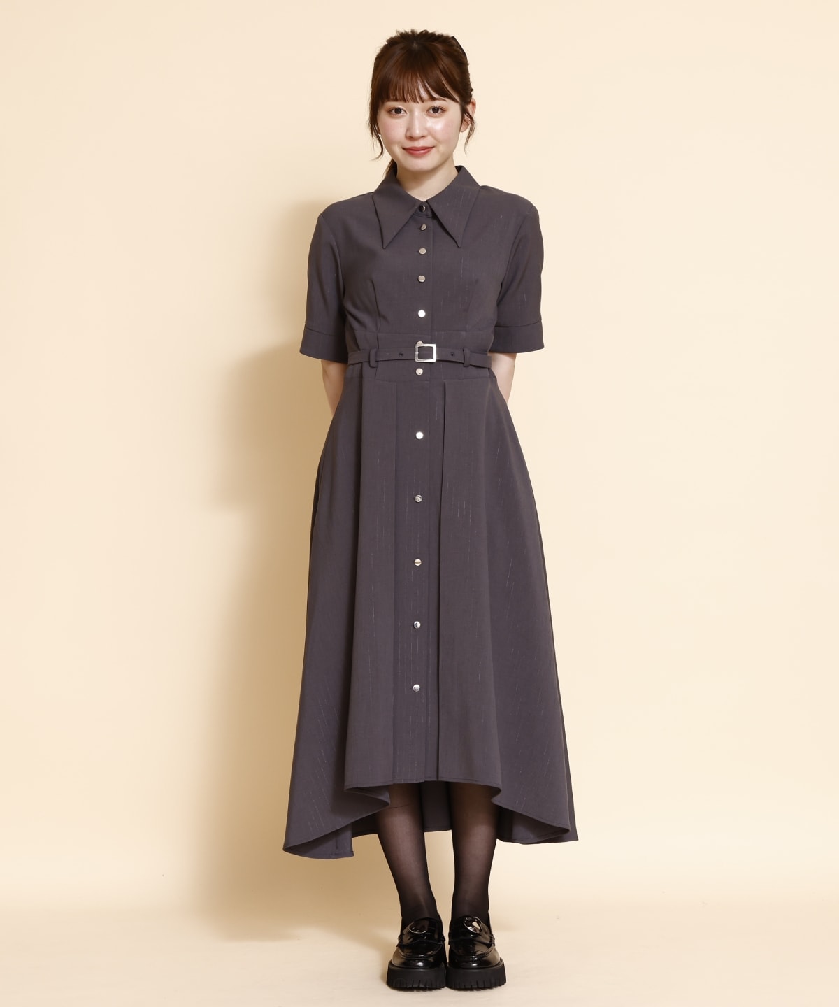 フレアシャツワンピース