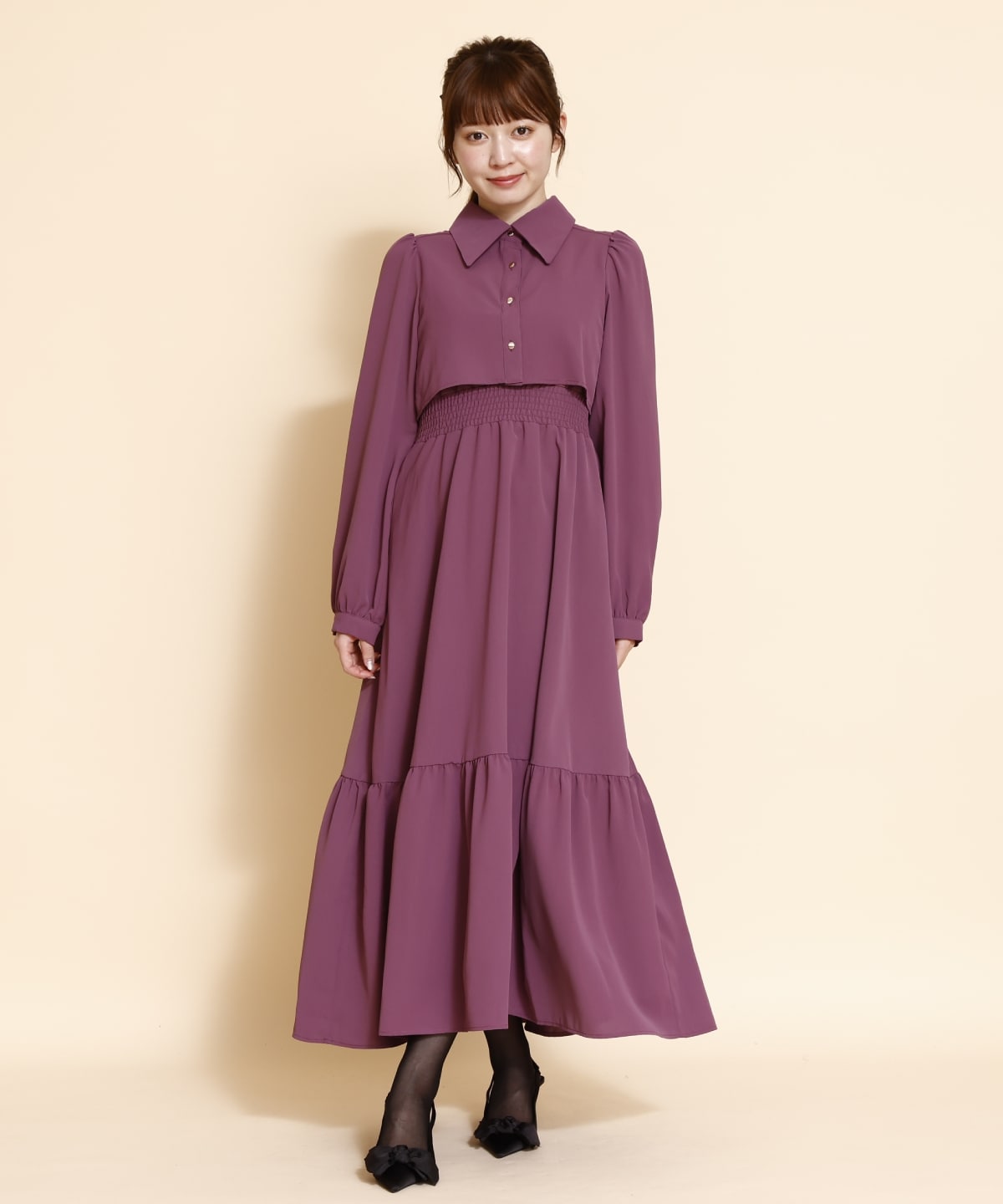 【REDYAZEL】ティアードシャツワンピース