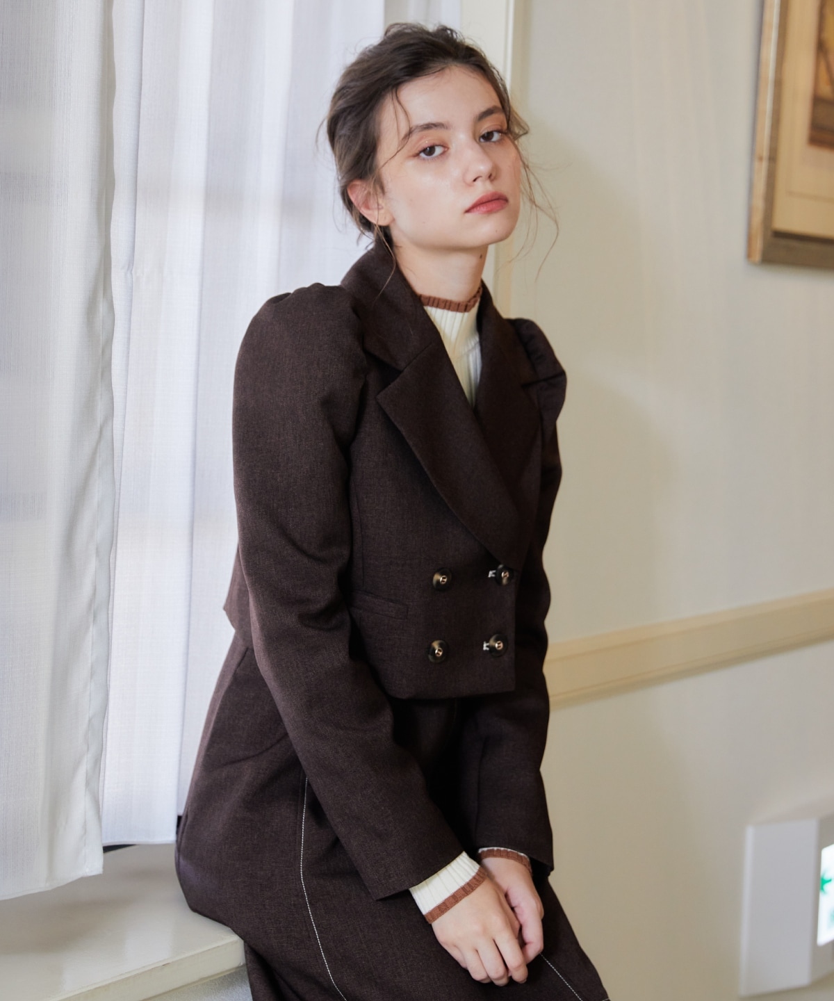 【セットアップ可能】ウーリッシュショートダブルジャケット