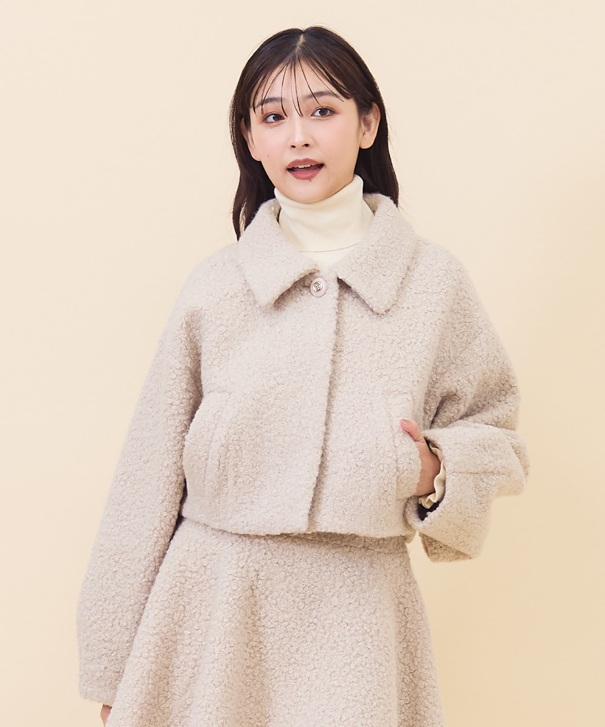 【セットアップ可能】ブークレショートコート