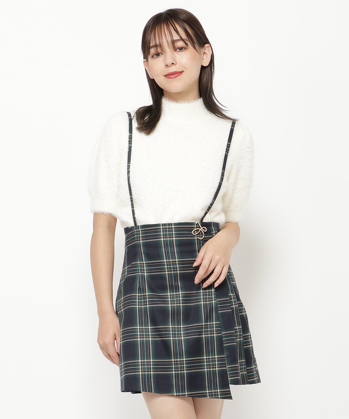 フェザーライク半袖ニットプルオーバー