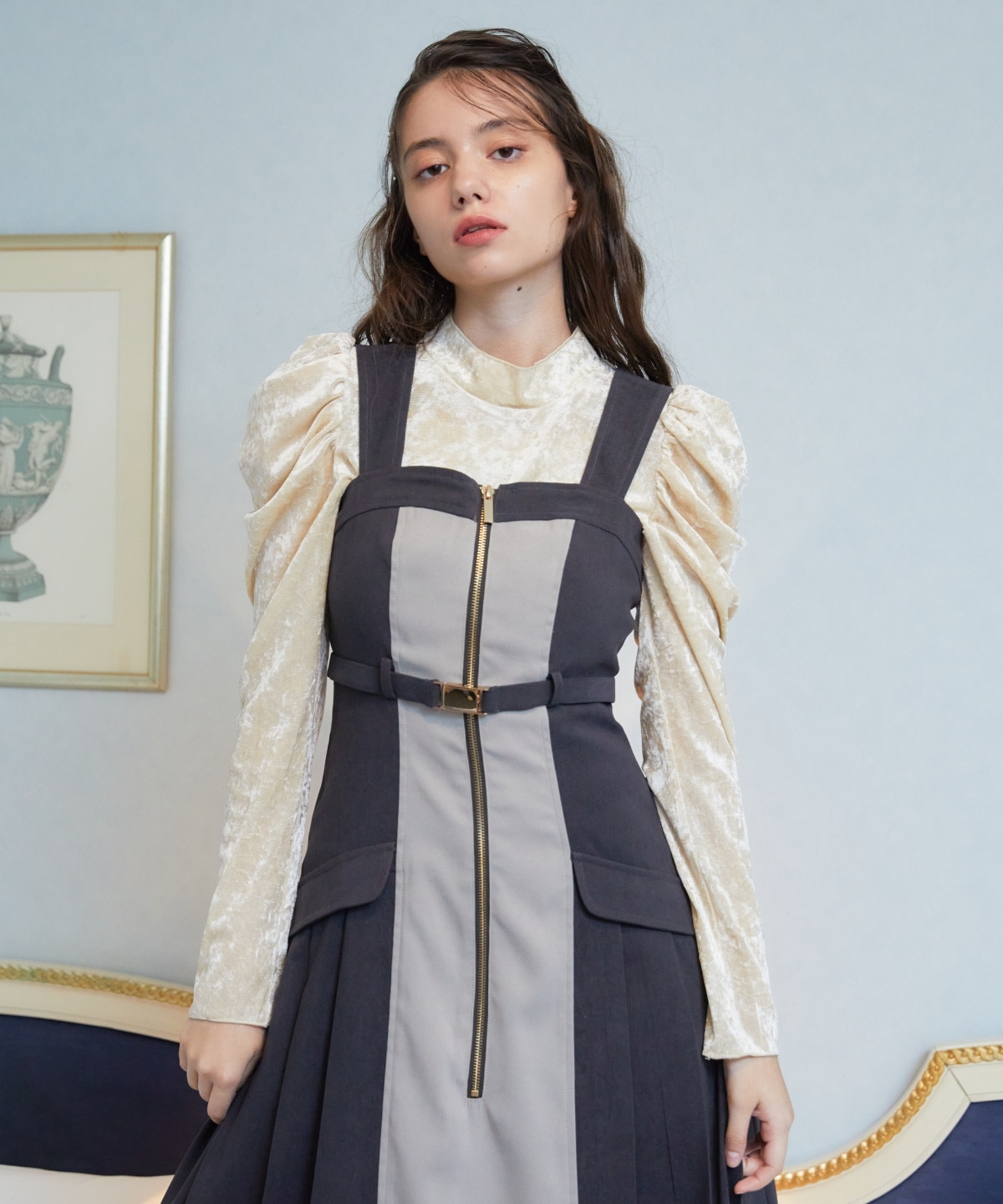 ベロアチュールトップス