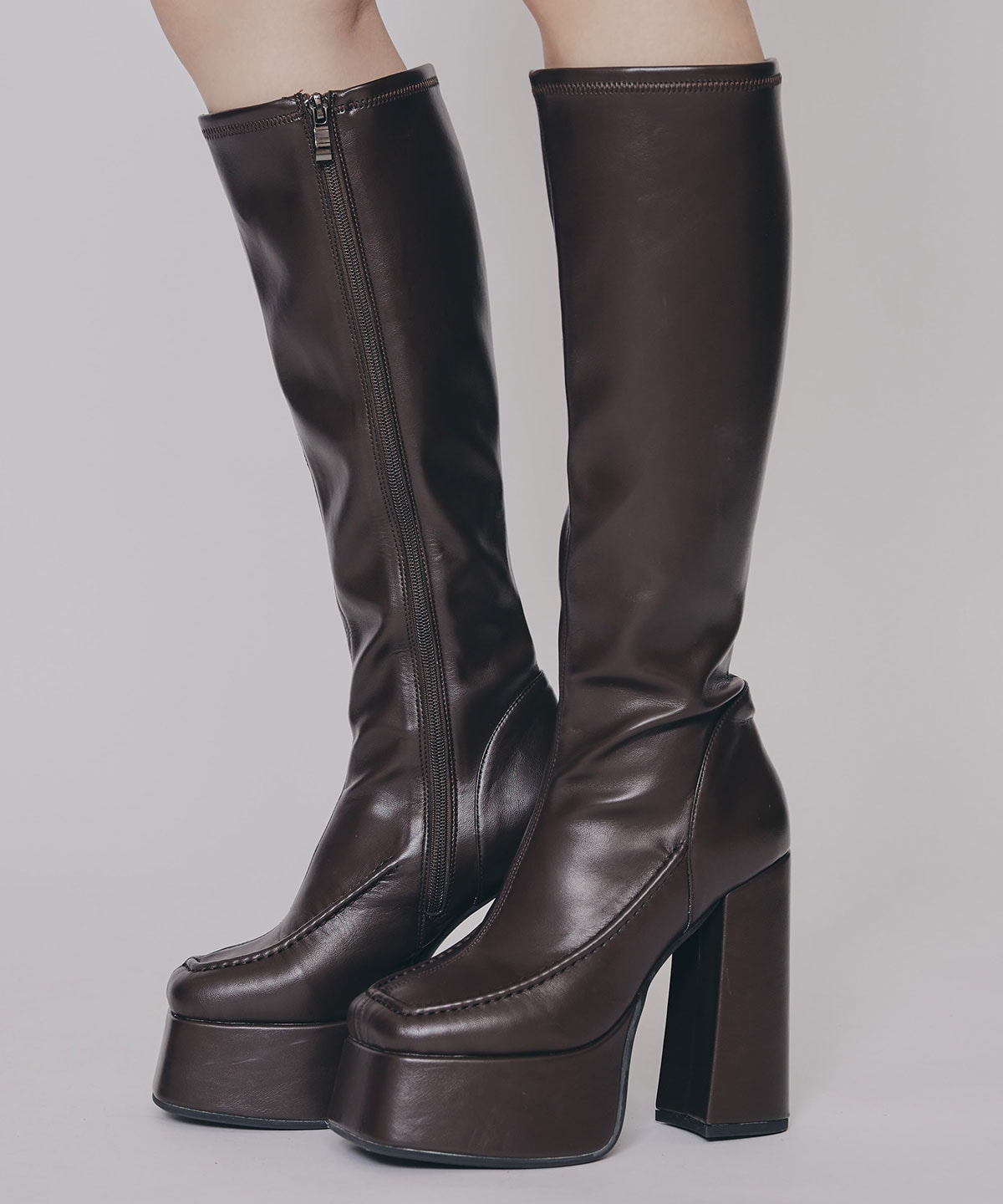 スクエアタイツロングブーツ