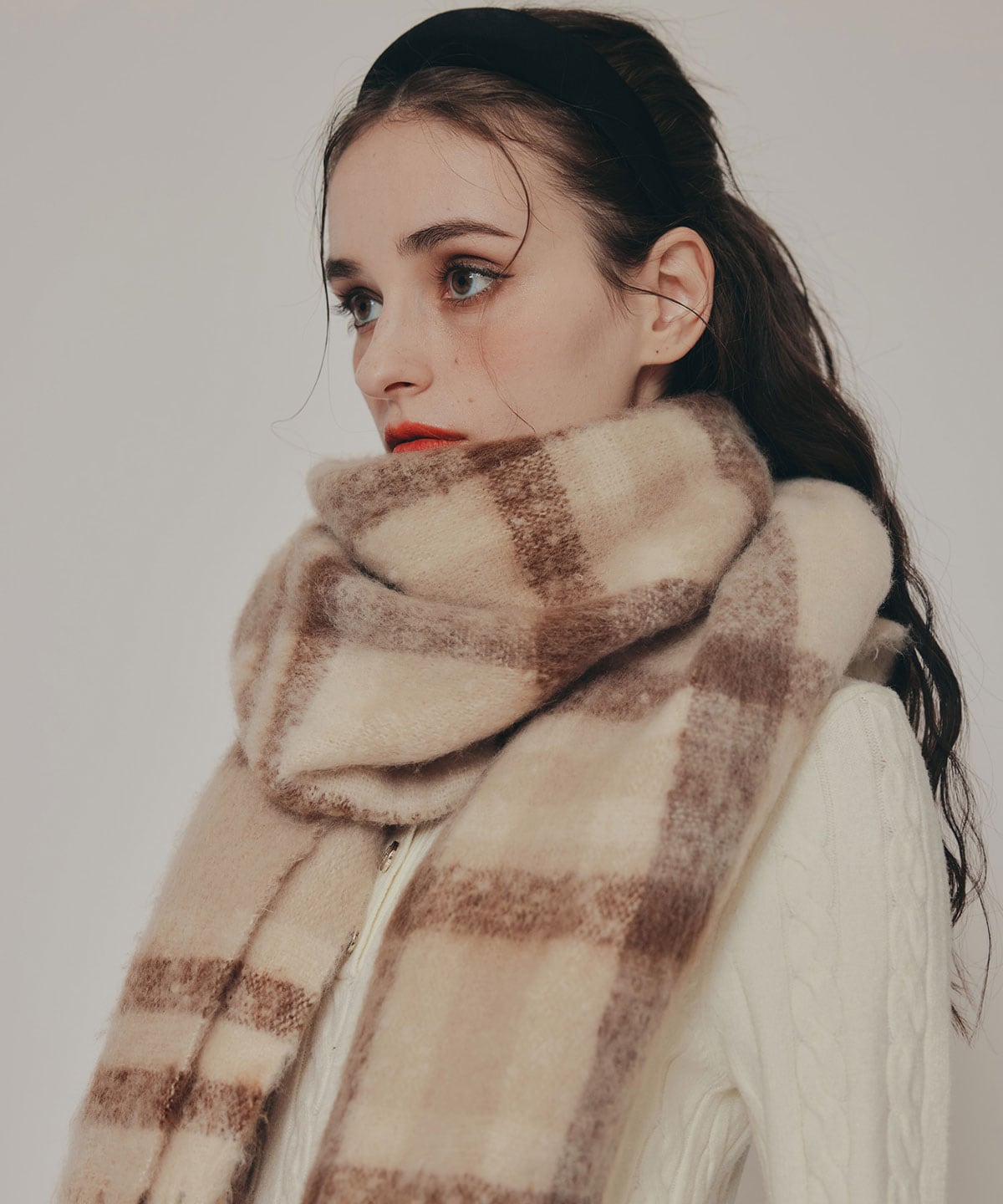 ワイドチェックマフラー