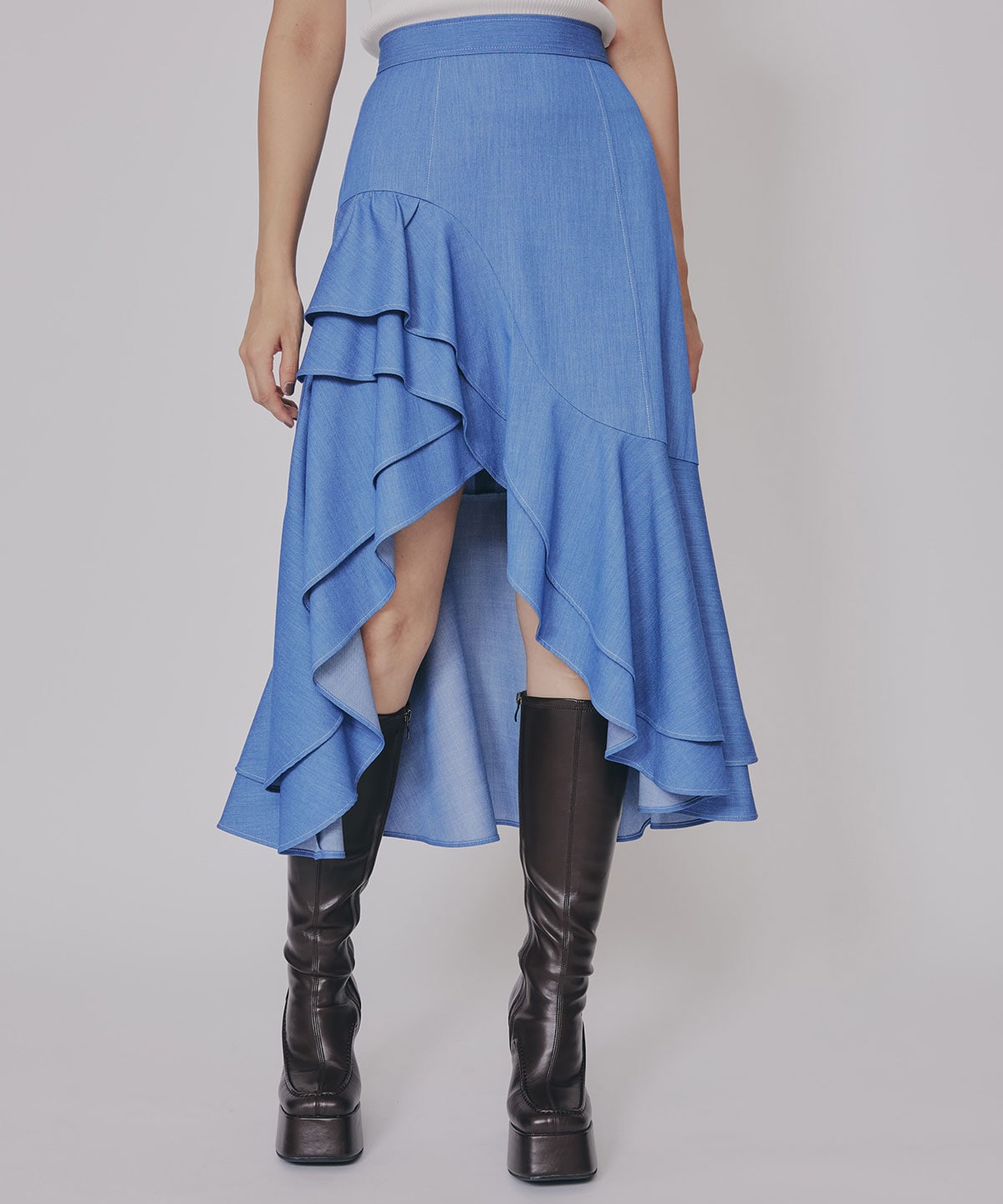 REFLEM/レフレム ダブルガーゼアシメフリルスカート REFLEM/レフレム』アシメレイヤードフリルスカート（スカート