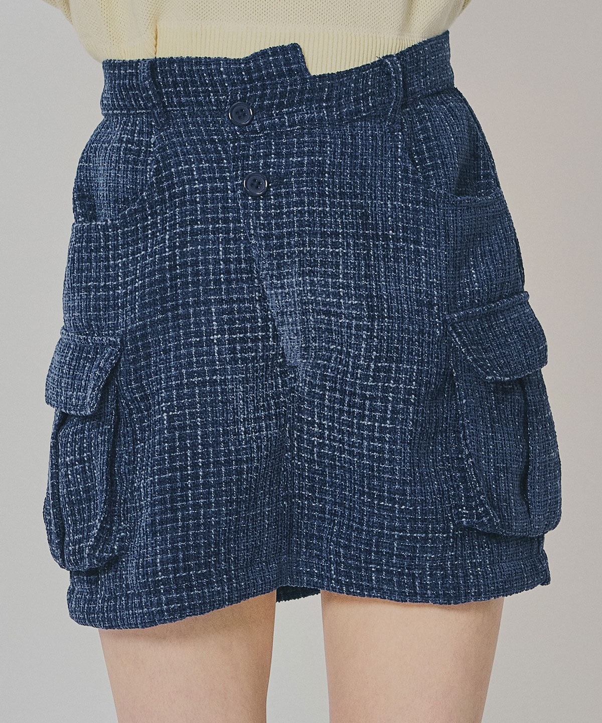 モールツイードカーゴミニスカート