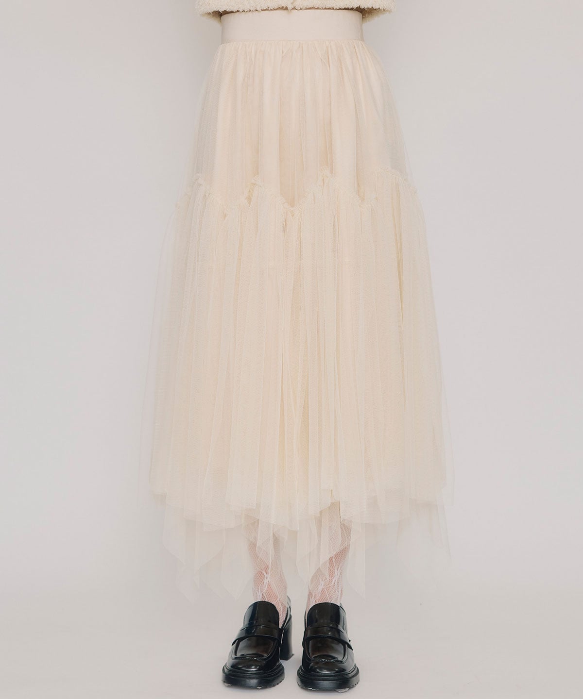 チュールフレアロングスカート