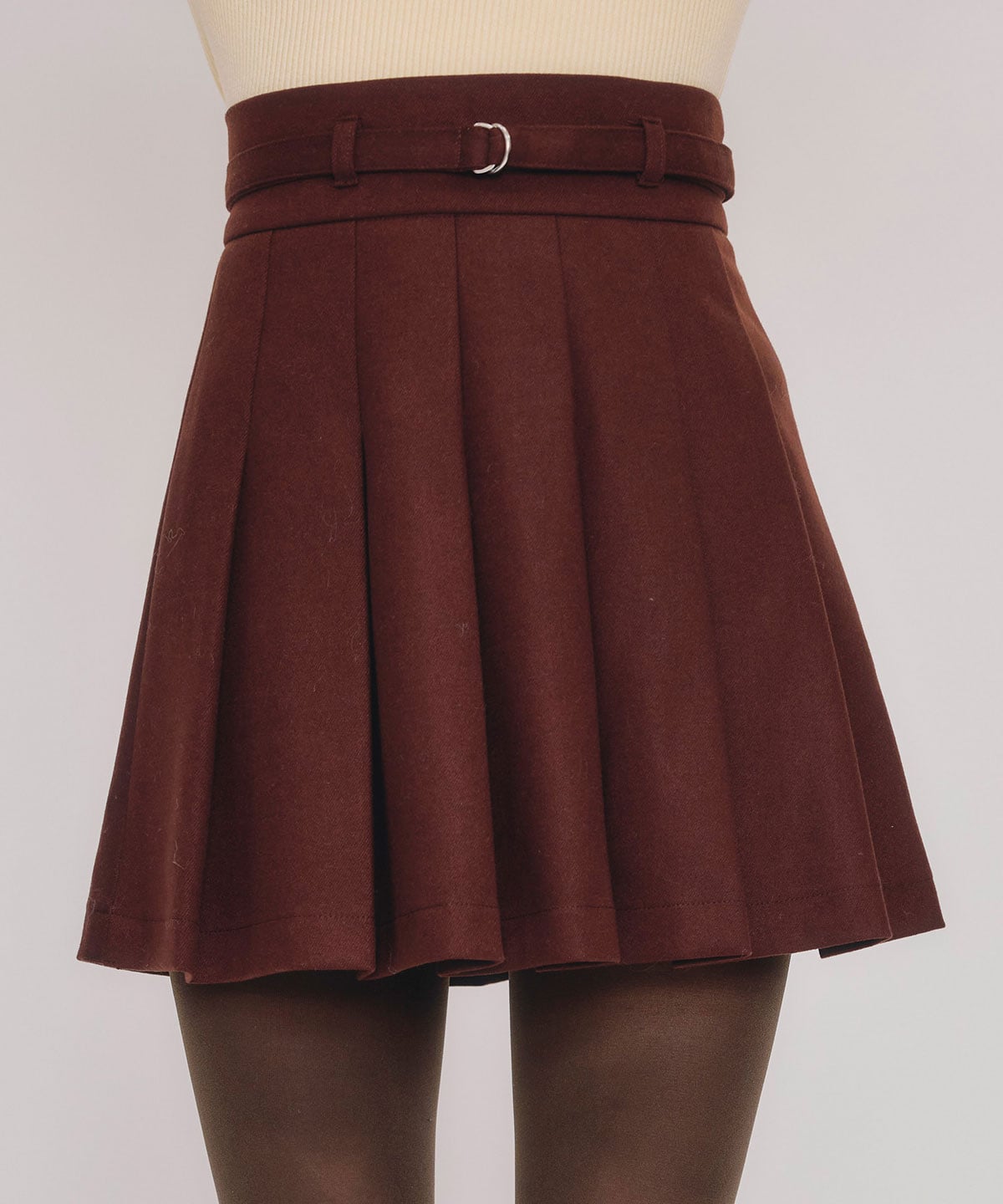 メルトンライクプリーツミニスカート