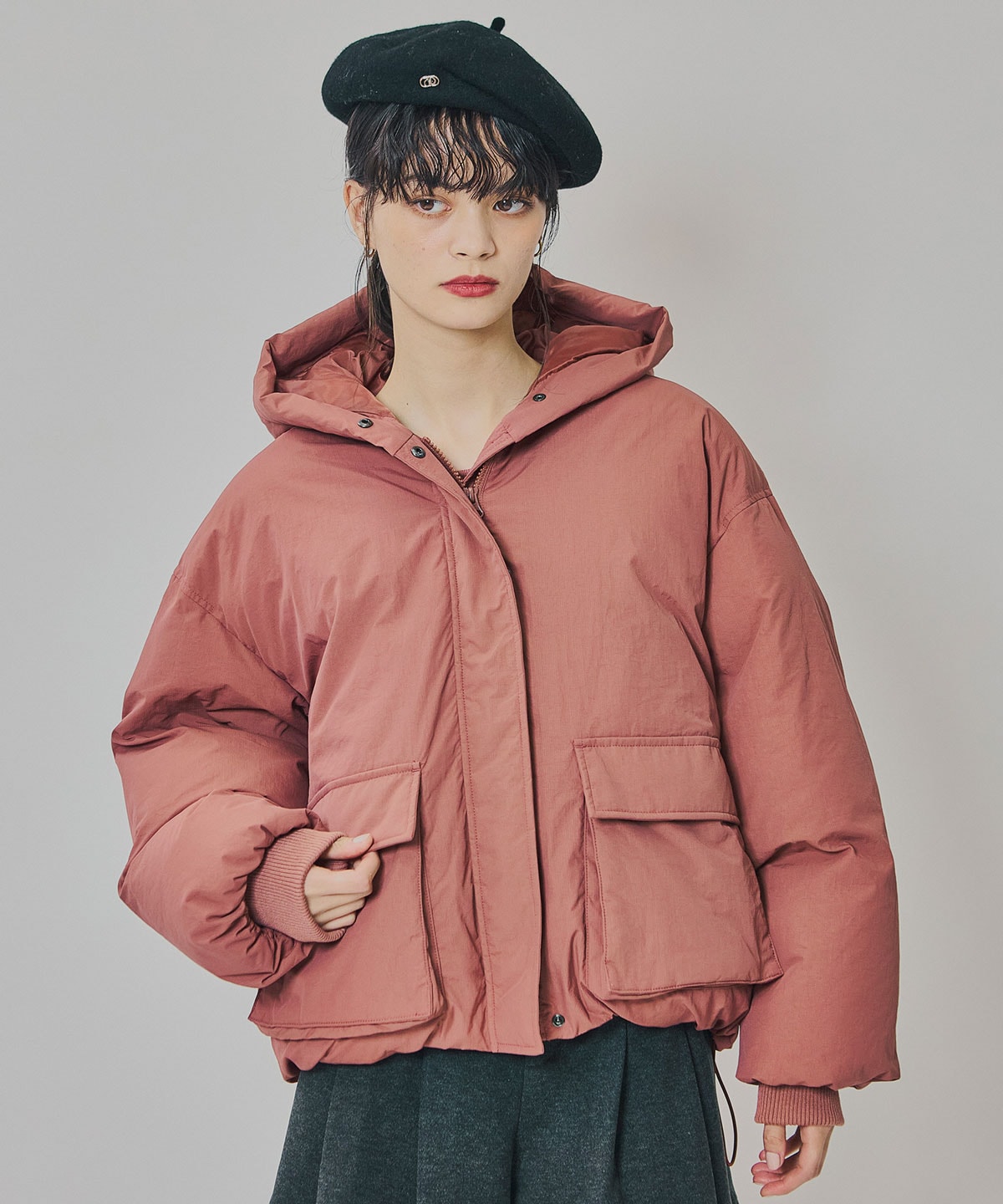 フラップポケットファイバーダウンジャケット