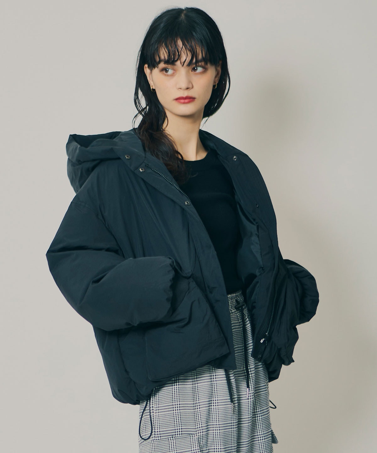 フラップポケットファイバーダウンジャケット