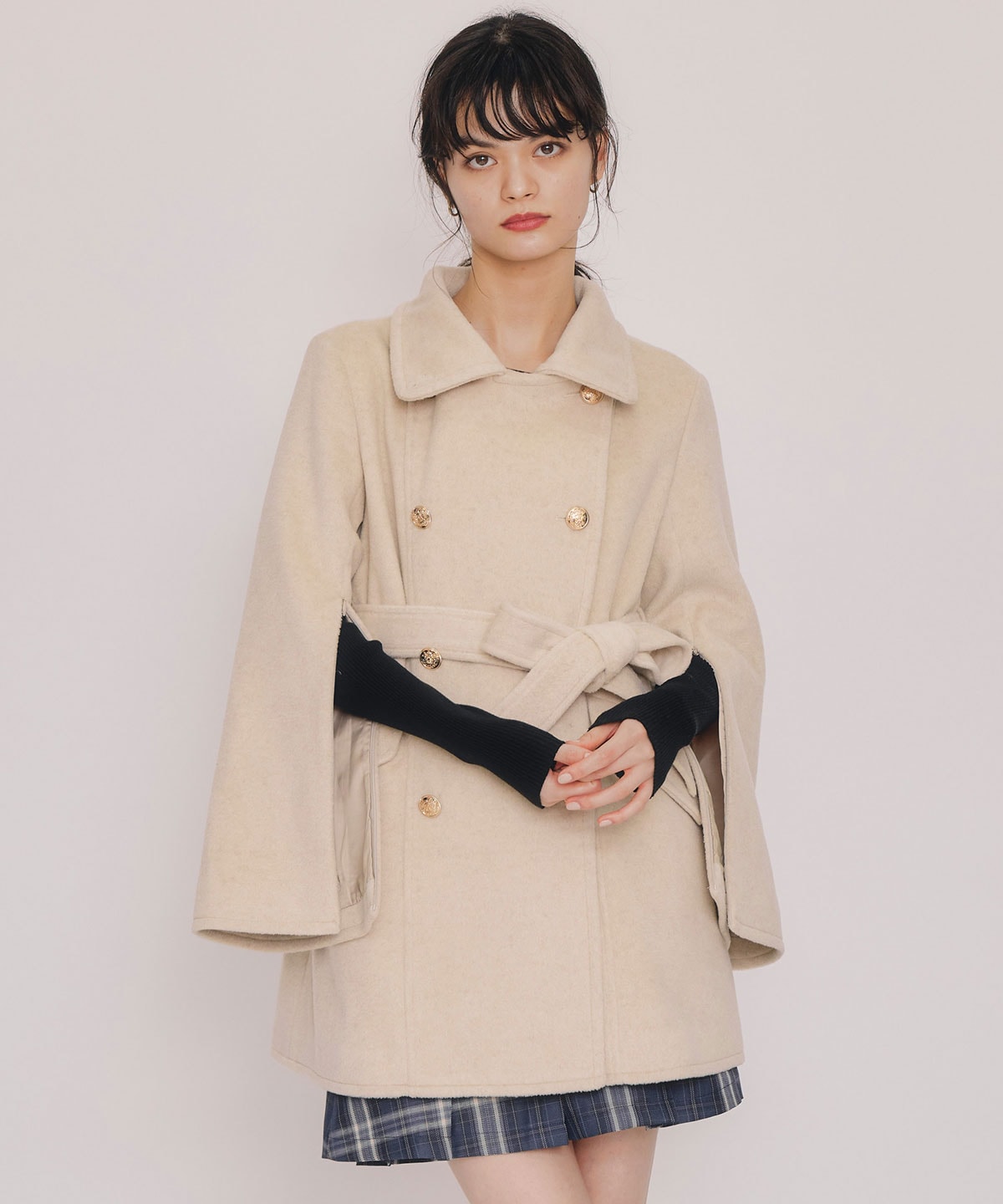 2WAYベルスリーブミドルコート