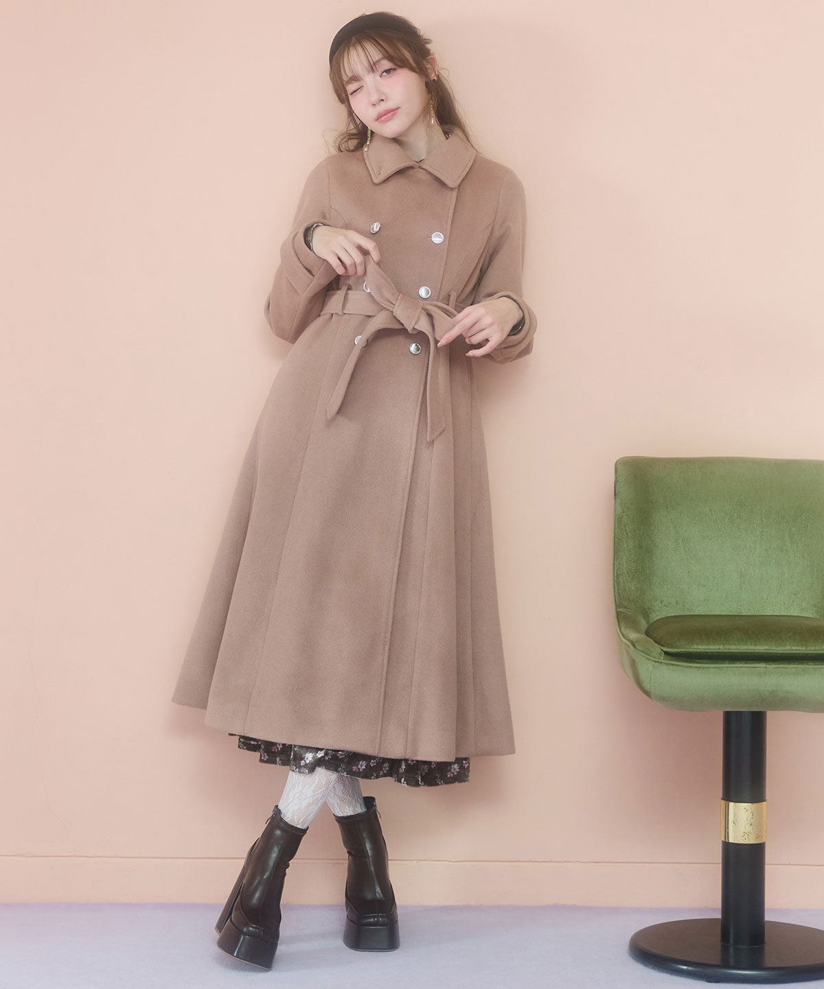 2WAYカラーダブルロングコート