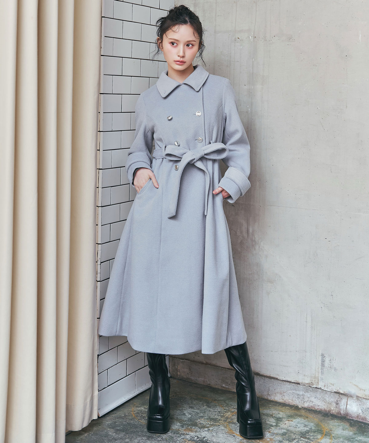 2WAYカラーダブルロングコート