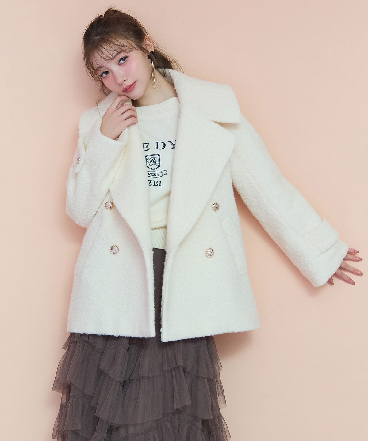 ボアダブルミドルコート