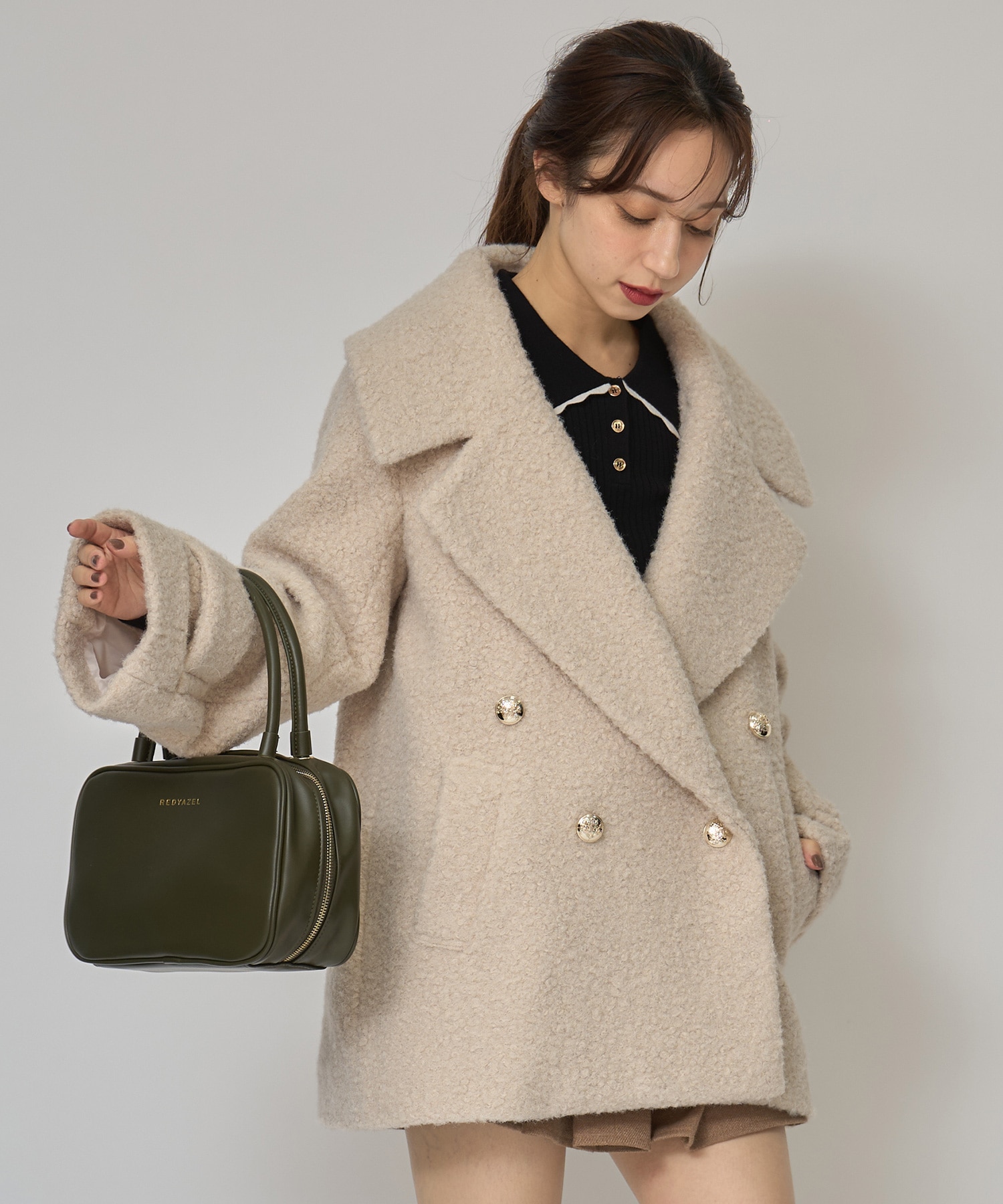 ボアダブルミドルコート