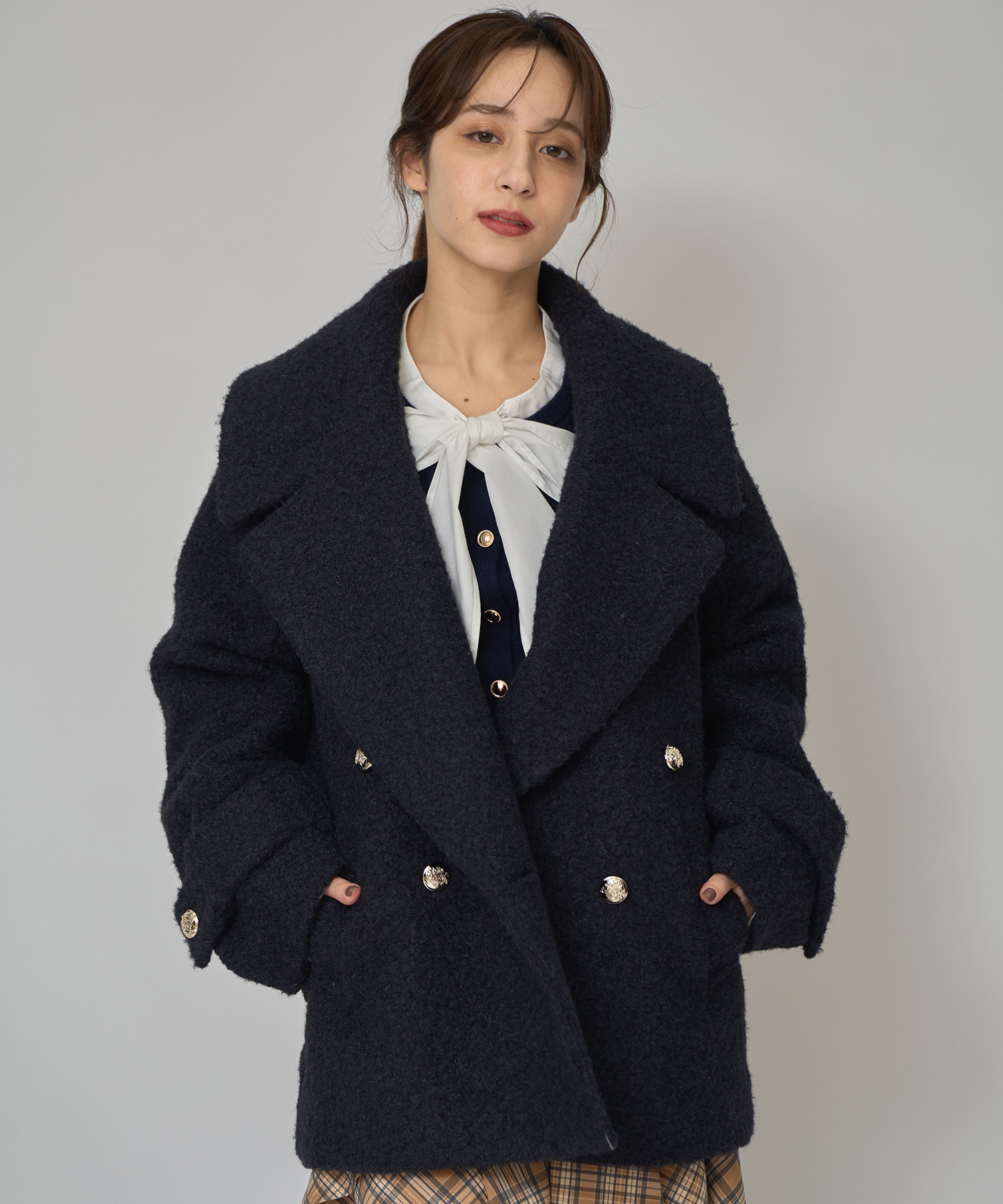 ボアダブルミドルコート