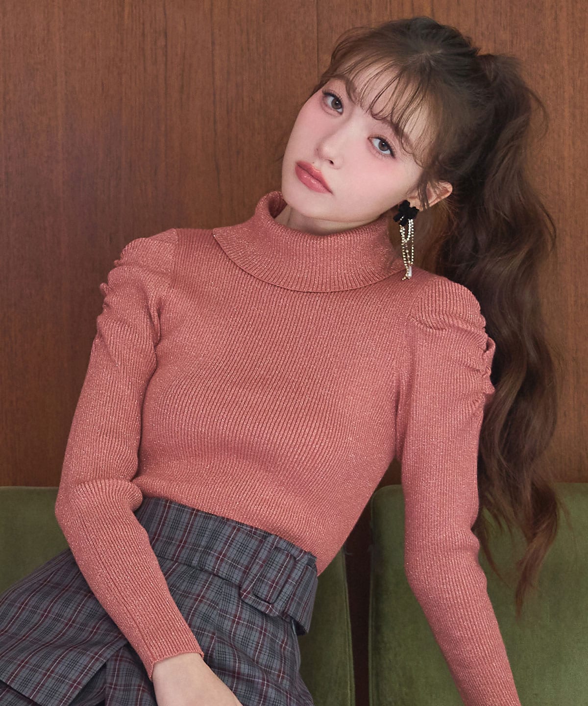 ラメタートルニットプルオーバー