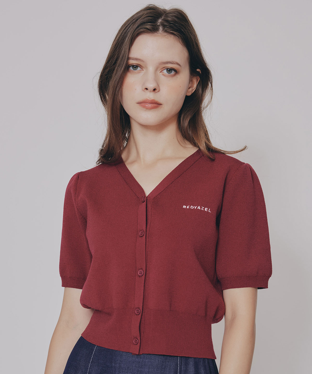 ロゴVネックショートスリーブカーディガン