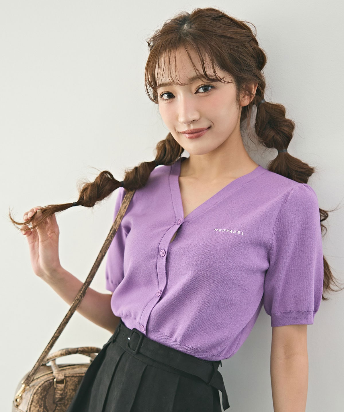 ロゴVネックショートスリーブカーディガン