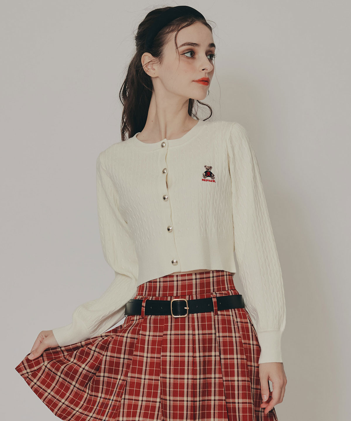 Azelyミニケーブルニットカーディガン