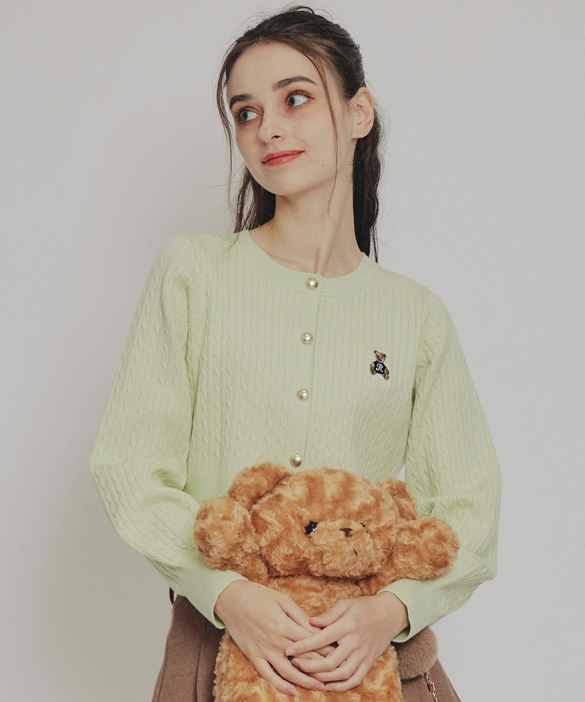 Azelyミニケーブルニットカーディガン