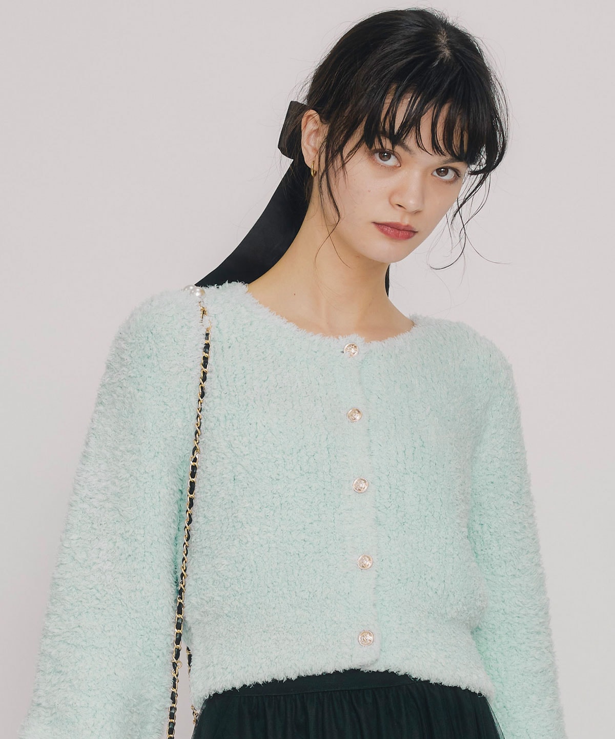 フラッフィブークレシャギーニットカーディガン