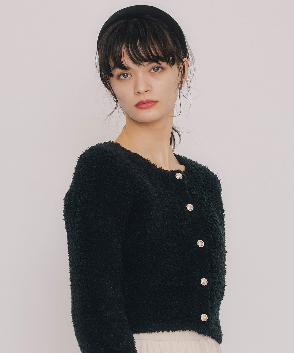 フラッフィブークレシャギーニットカーディガン